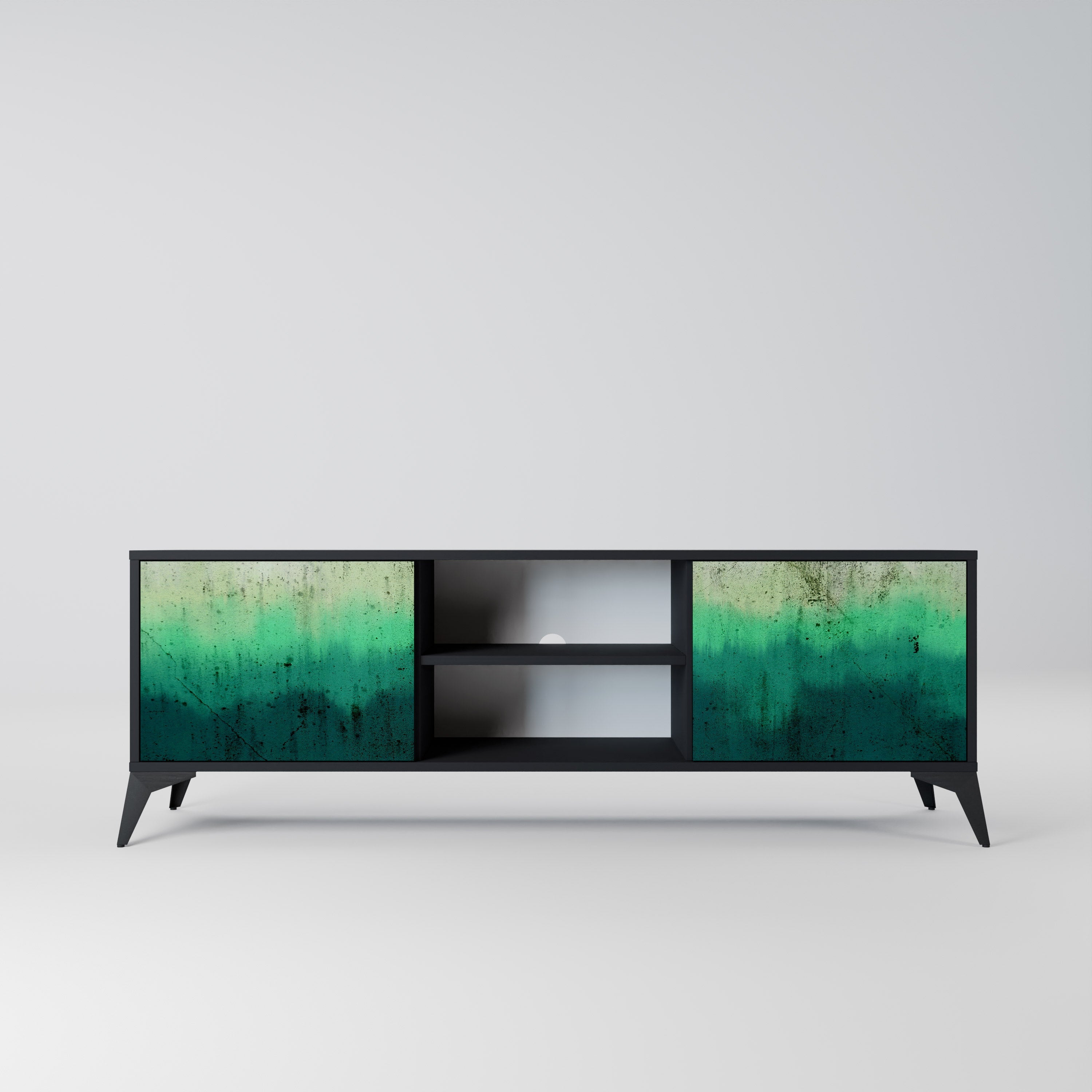 NORTHERN LIGHTS 2-Door TV Stand in Black Finish