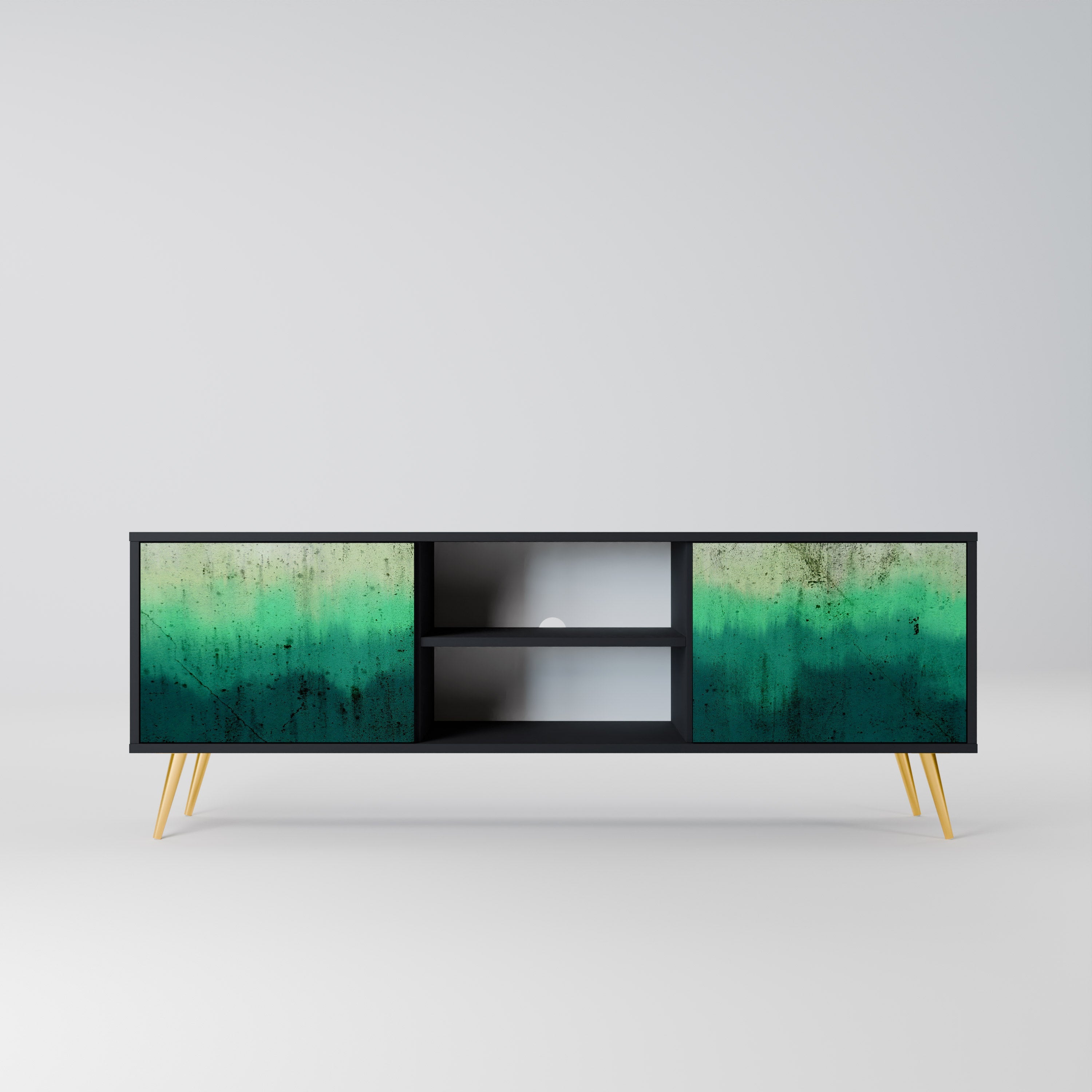 NORTHERN LIGHTS 2-Door TV Stand in Black Finish