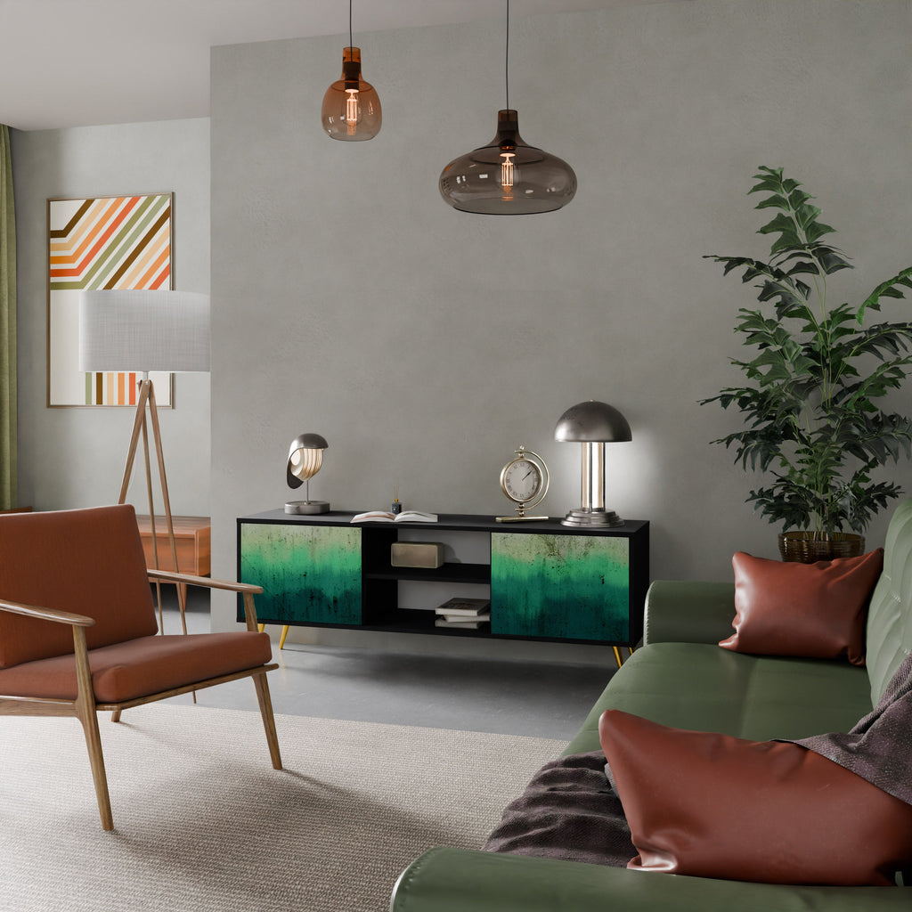 NORTHERN LIGHTS 2-Door TV Stand in Black Finish