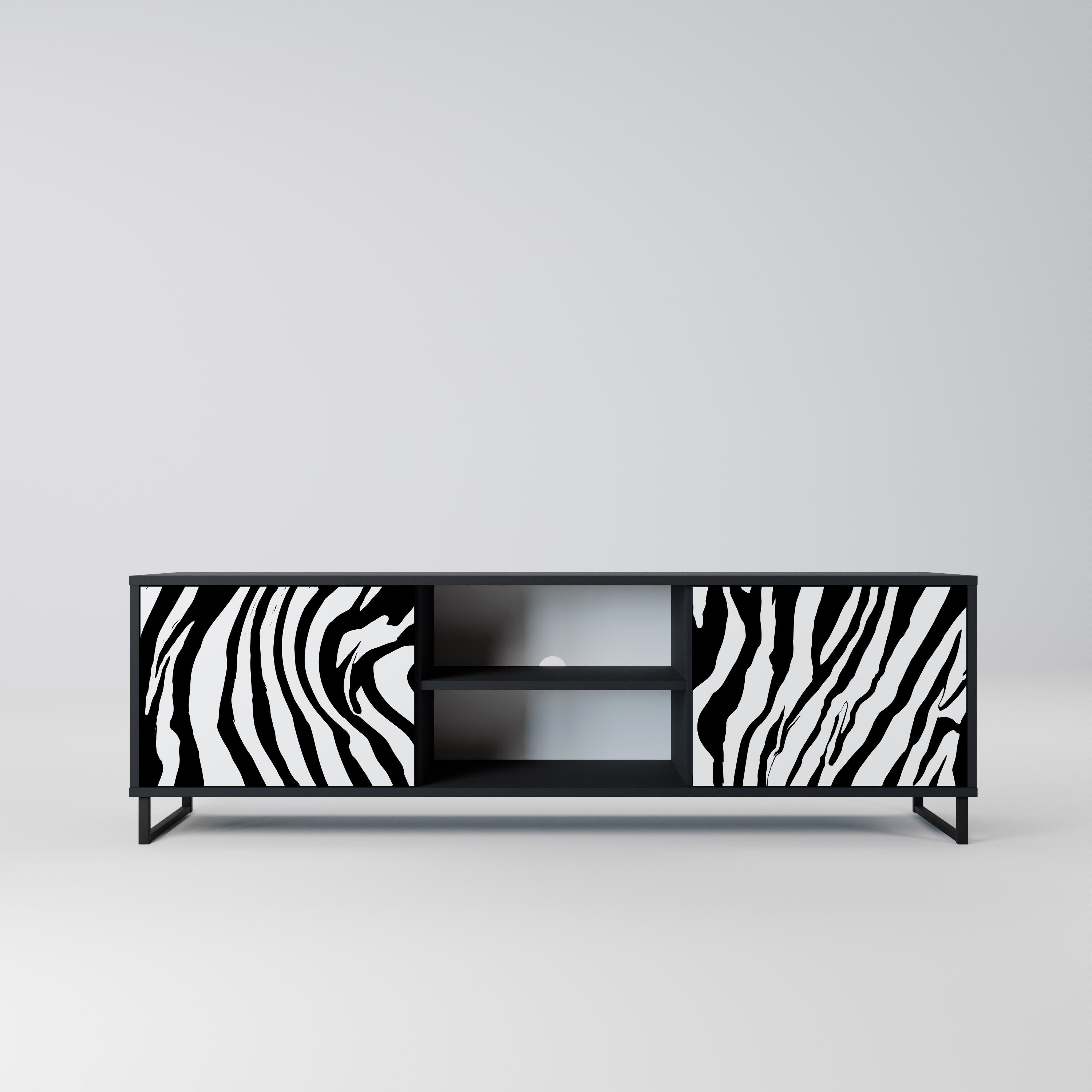 SPLENDID ZEBRA 2-Door TV Stand in Black Finish