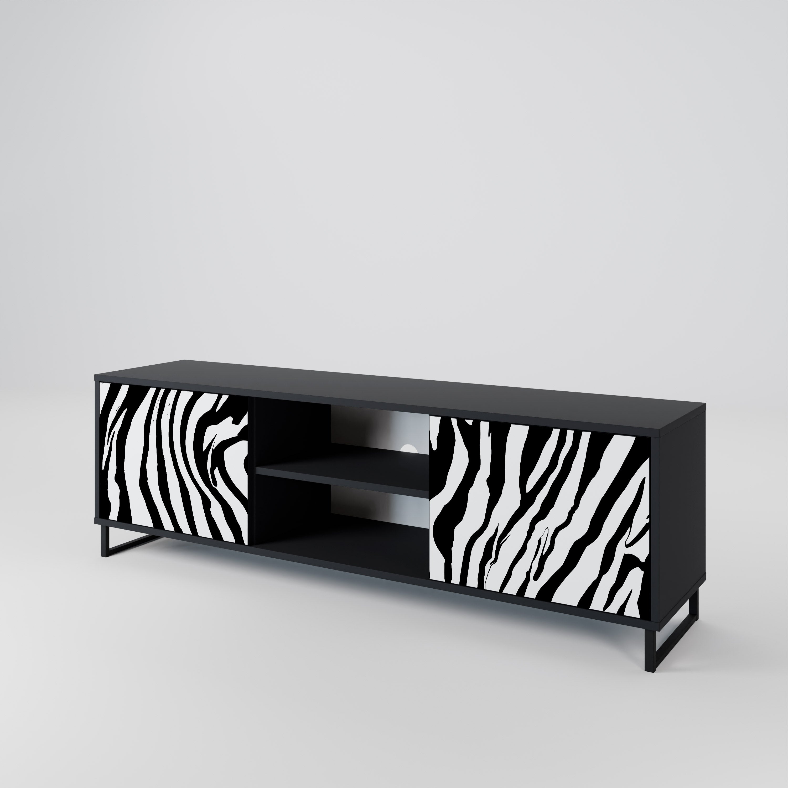 SPLENDID ZEBRA 2-Door TV Stand in Black Finish