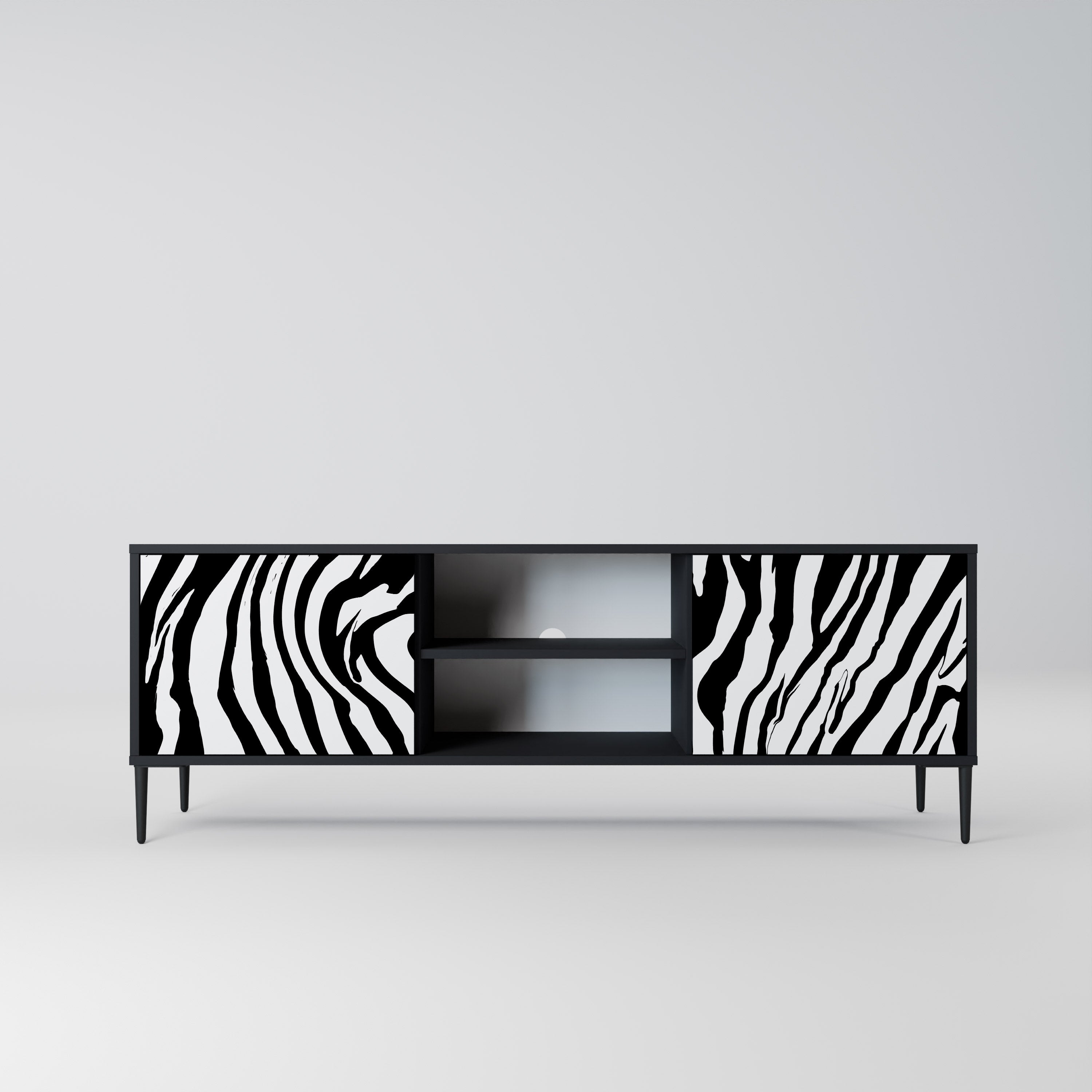 SPLENDID ZEBRA 2-Door TV Stand in Black Finish