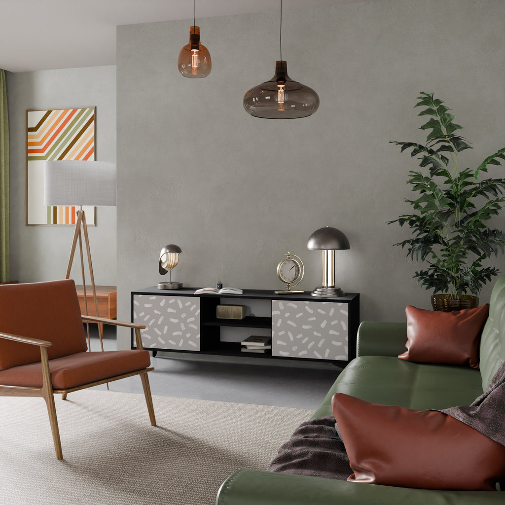 PASSING SECONDS 2-Door TV Stand in Black Finish