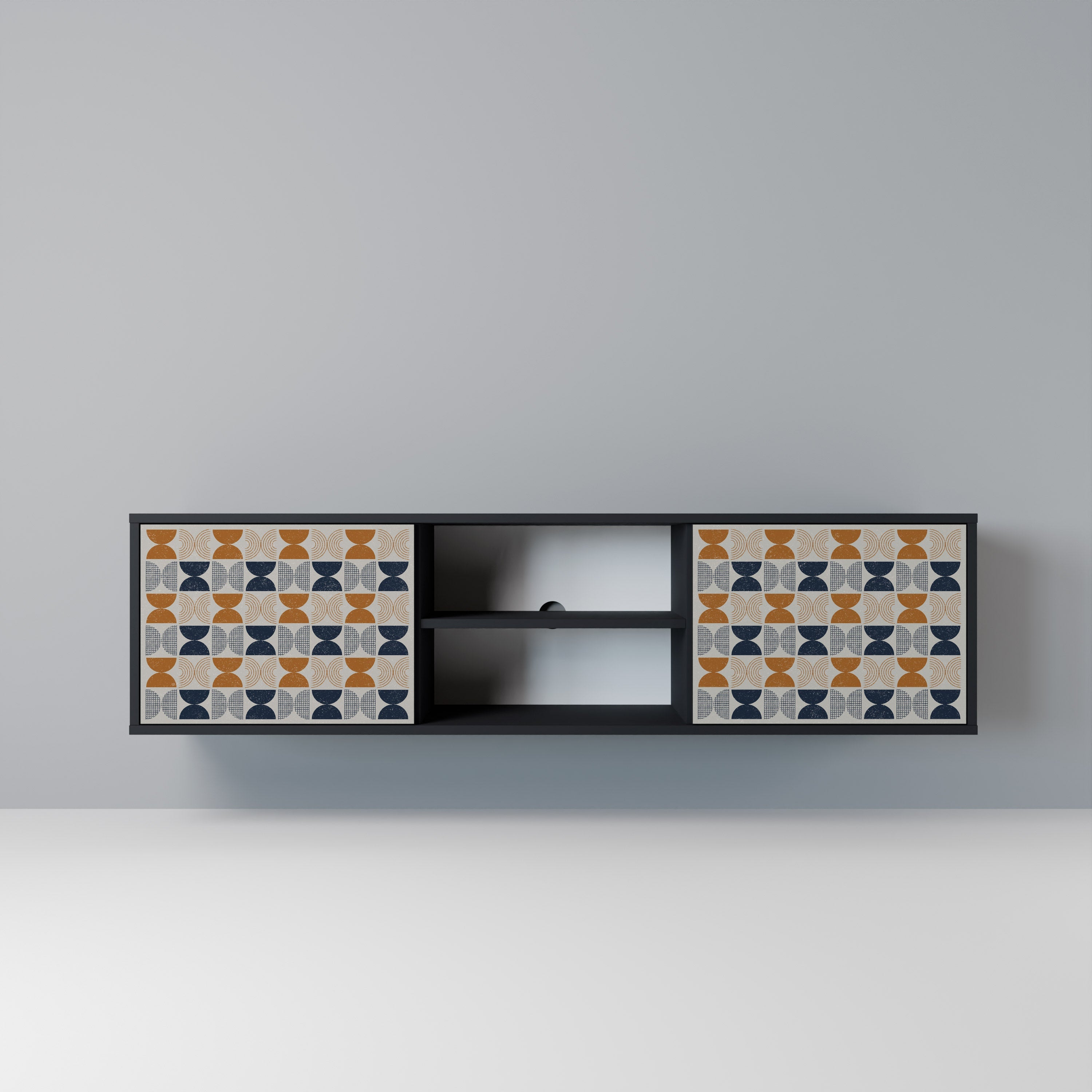 REFLECTION RANGE 2-Door TV Stand in Black Finish