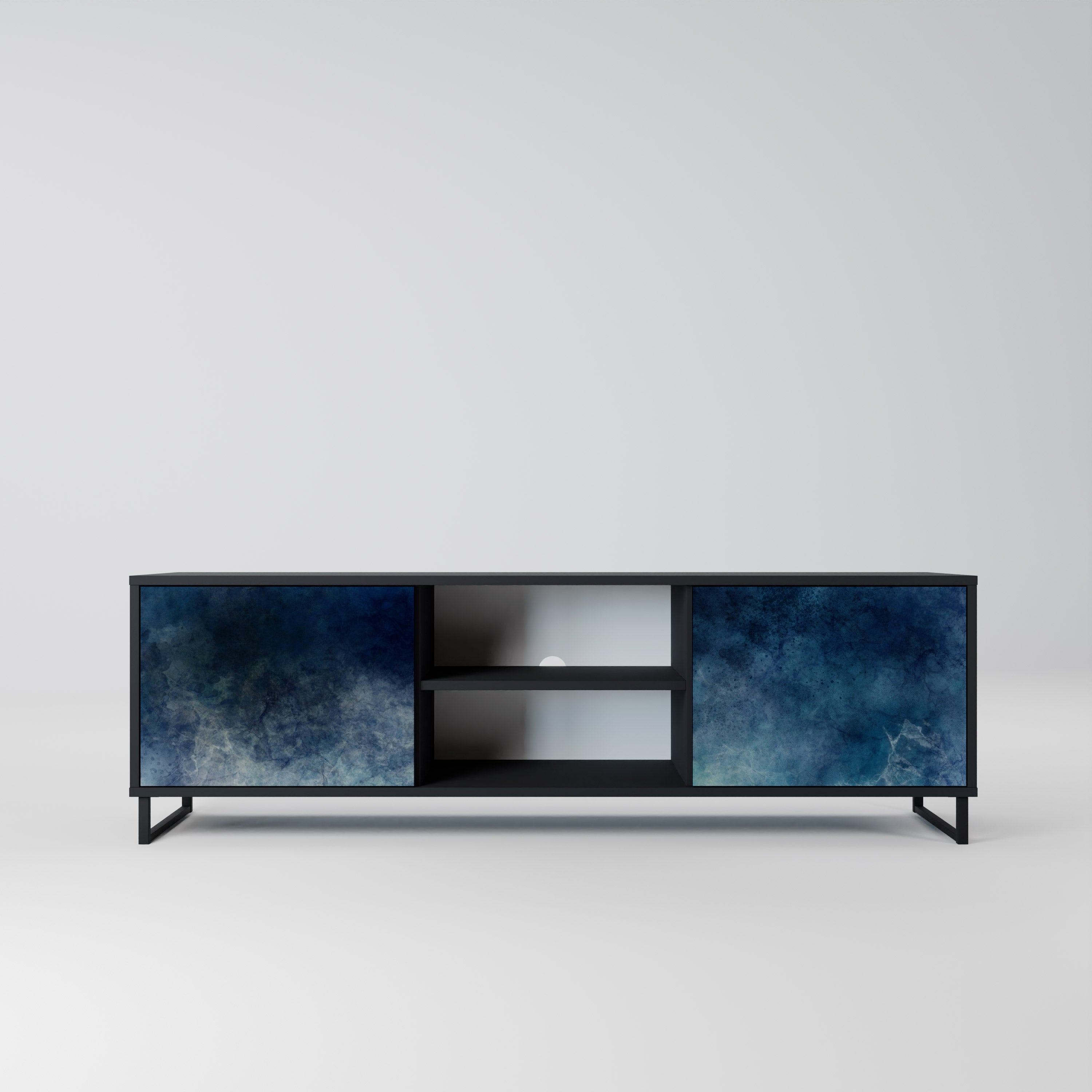 CELESTIAL FALL 2-Door TV Stand in Black Finish