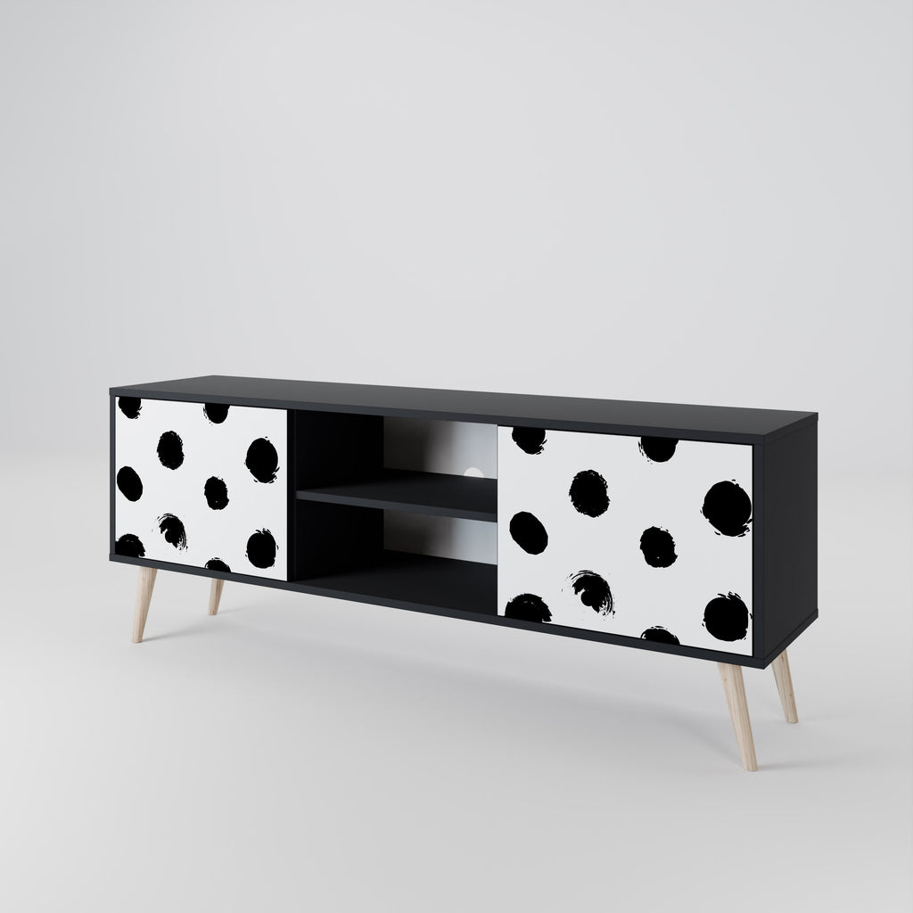 SLIPPING MINUTES 2-Door TV Stand in Black Finish