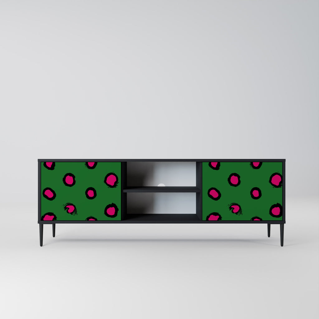 FUNKY SPOTS 2-Door TV Stand in Black Finish