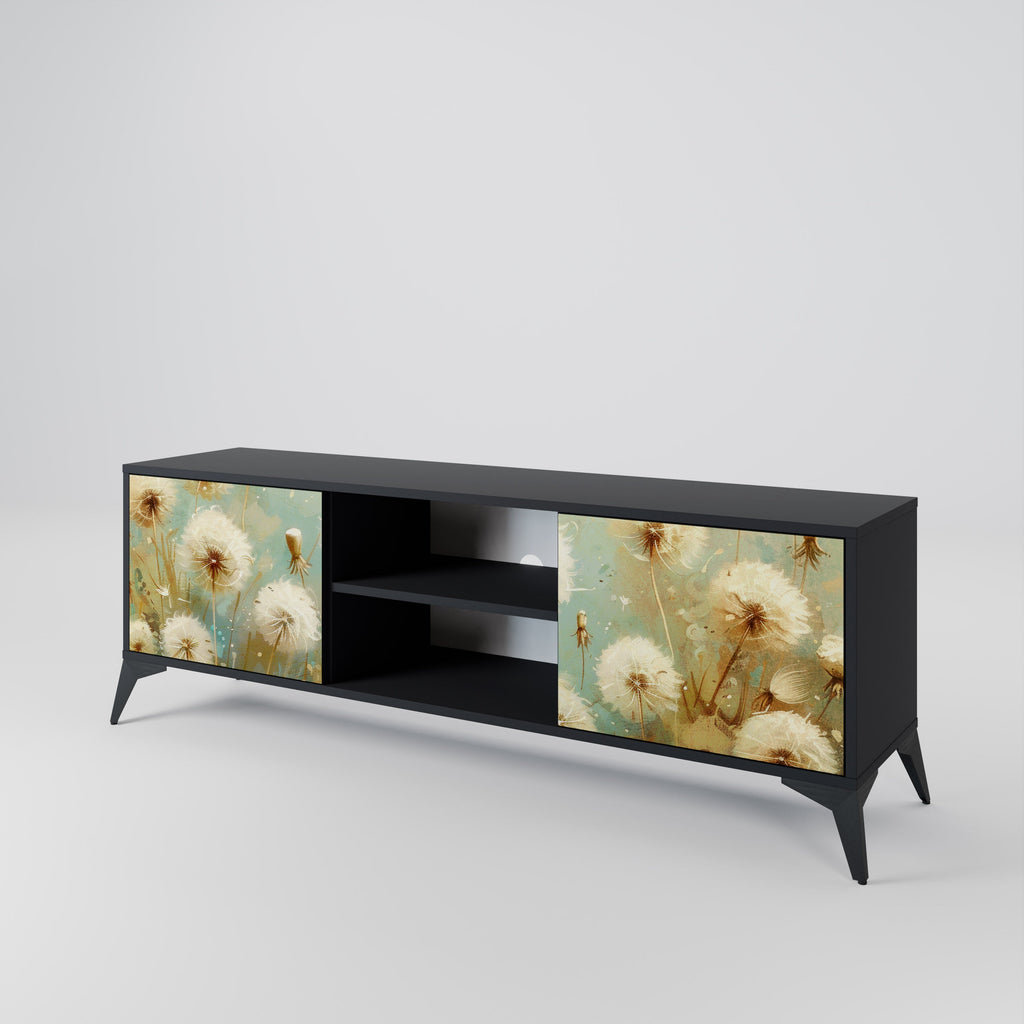 DREAMY MEADOW 2-Door TV Stand in Black Finish