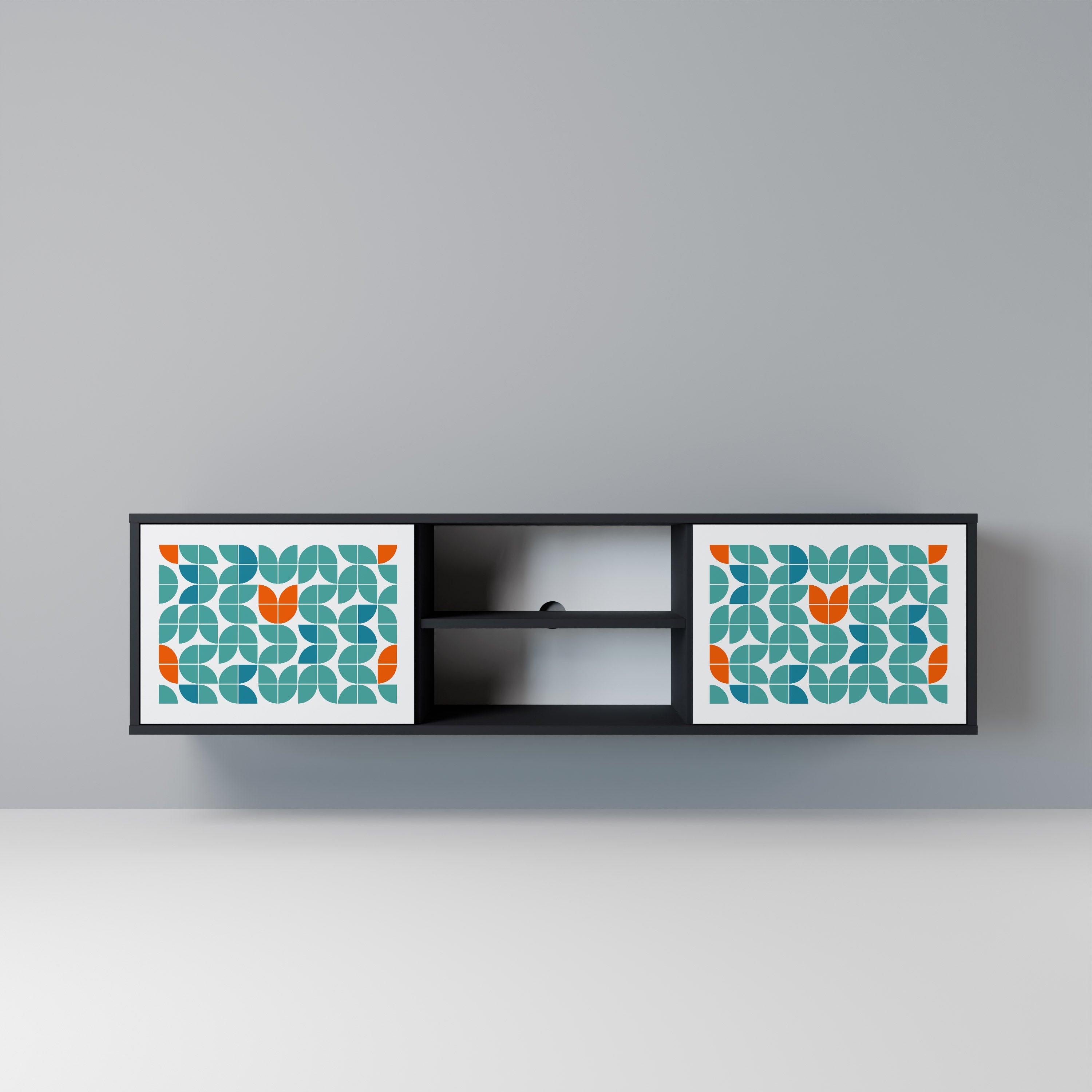 Meuble TV 2 portes BE THE CHANGE en finition noire