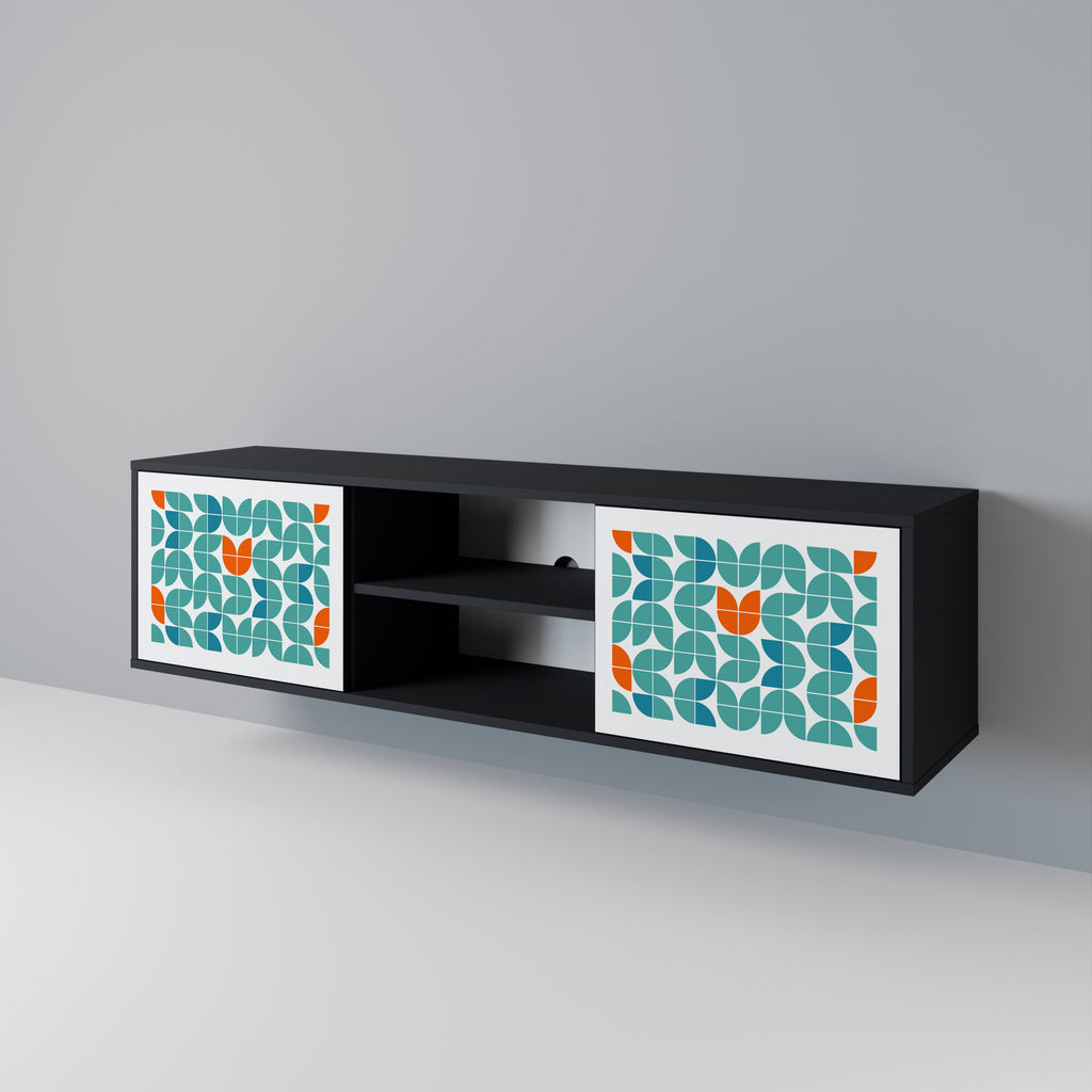 Meuble TV 2 portes BE THE CHANGE en finition noire