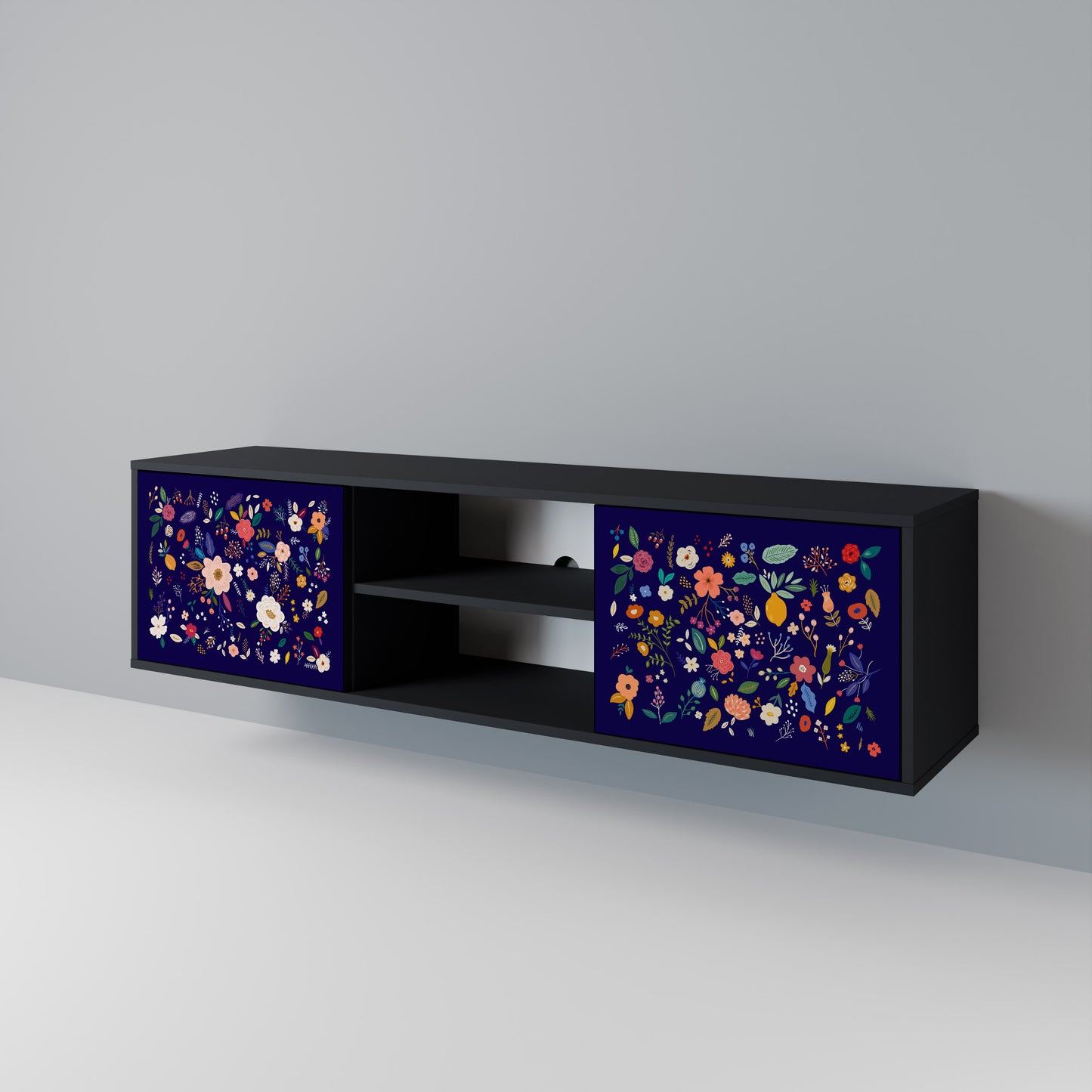 FLORAL COMBINATION 2-Door TV Cabinet