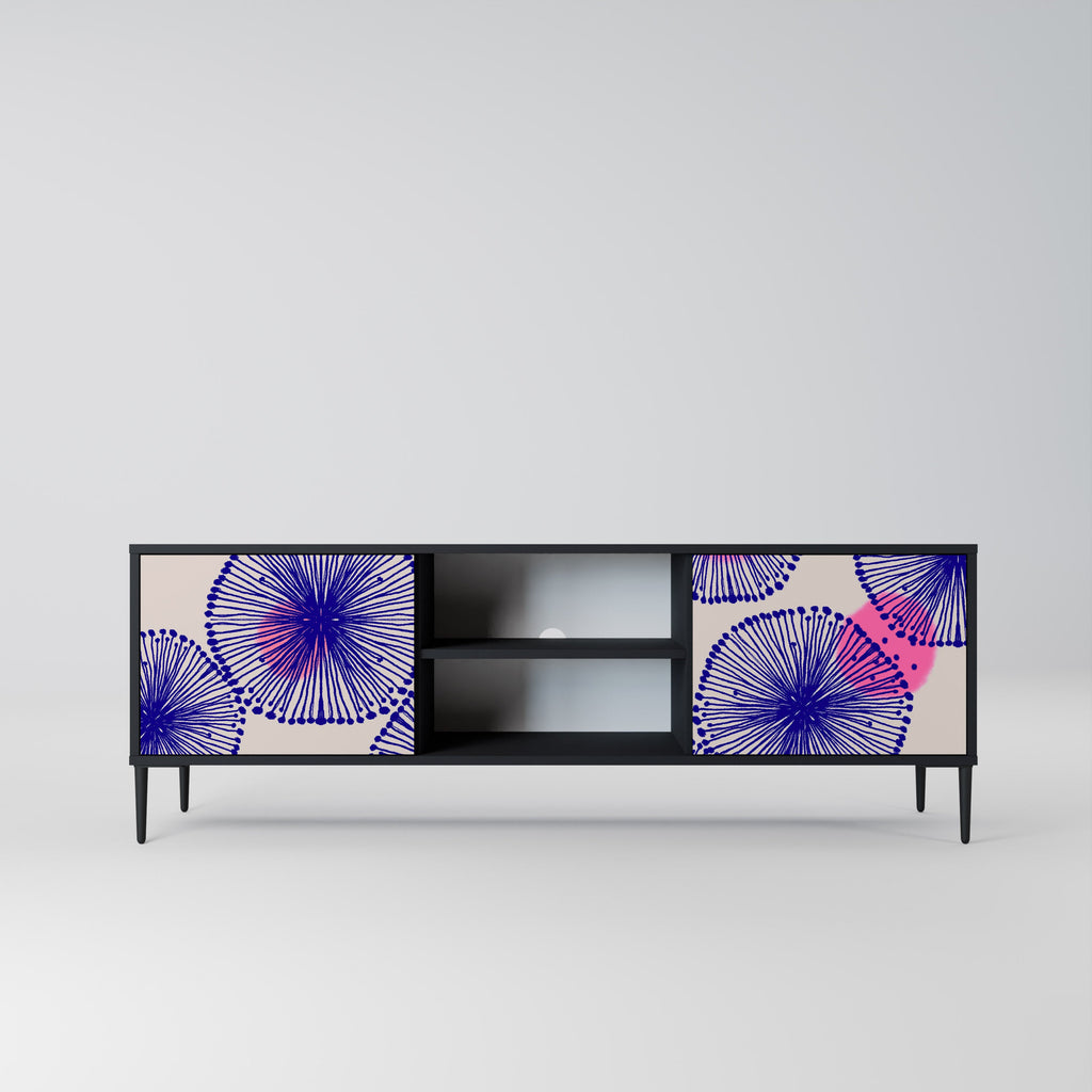 MAGIC NATURE 2-Door TV Stand in Black Finish