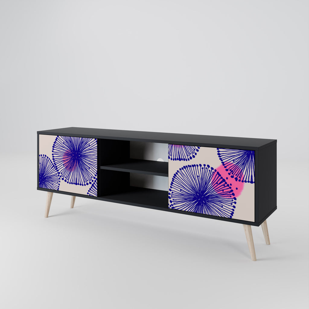 MAGIC NATURE 2-Door TV Stand in Black Finish