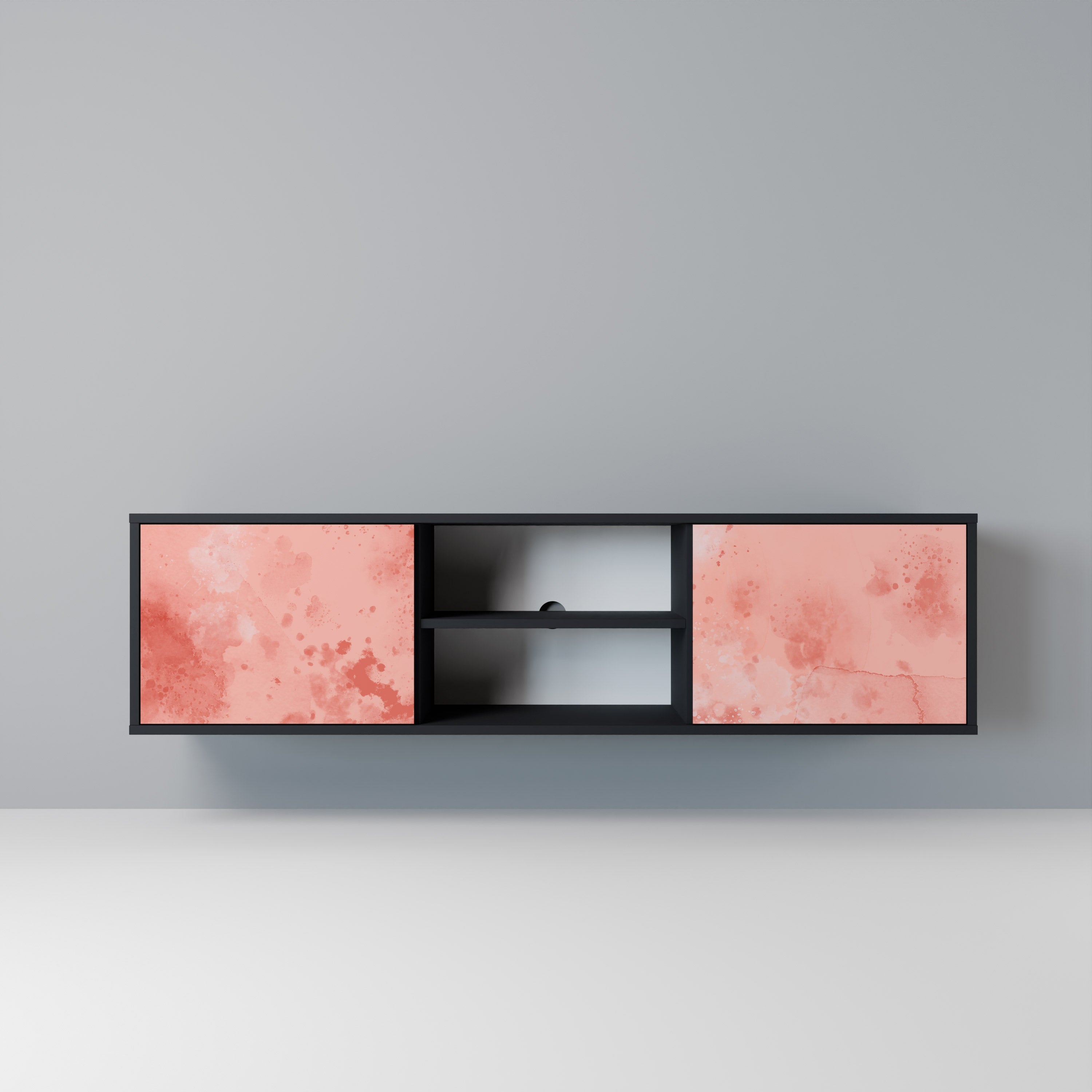 CRANE DANCE 2-Door TV Stand in Black Finish