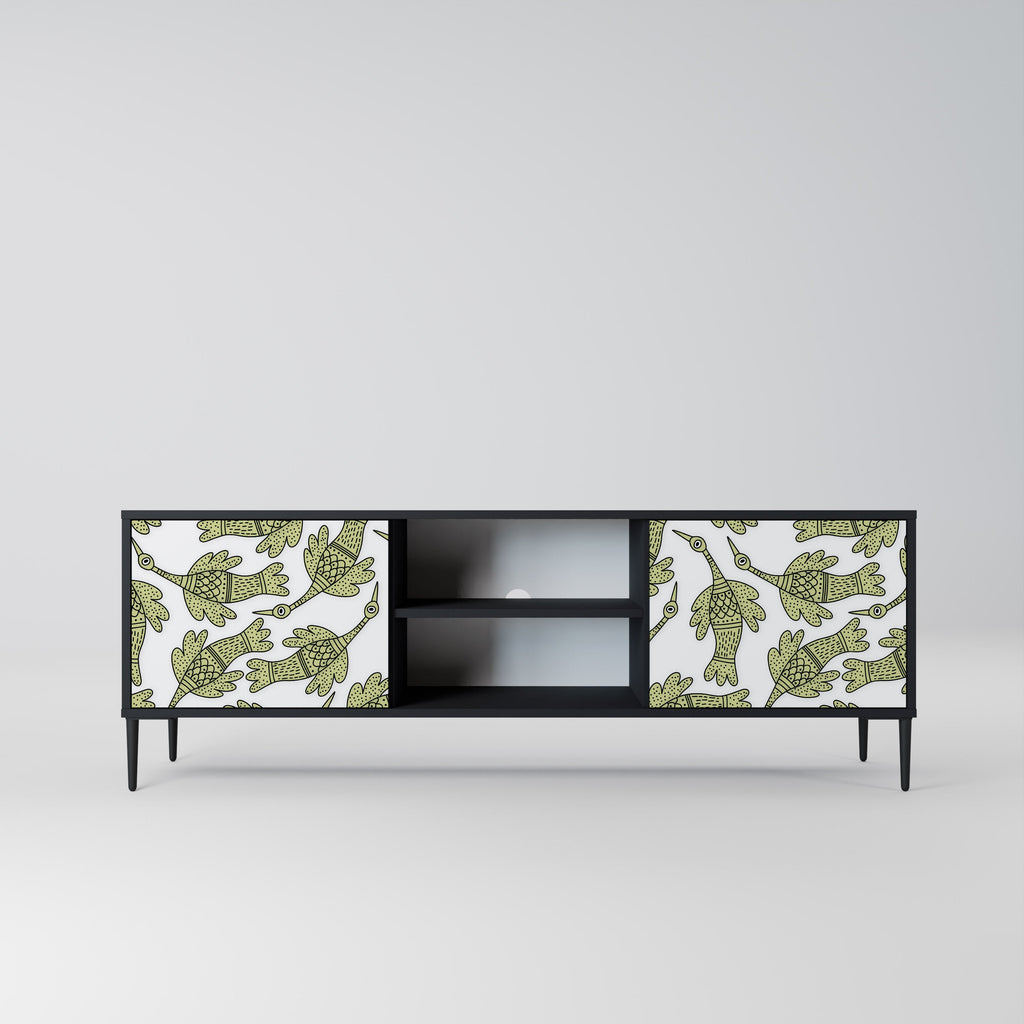 SEEDLING SONGBIRD 2-Door TV Stand in Black Finish