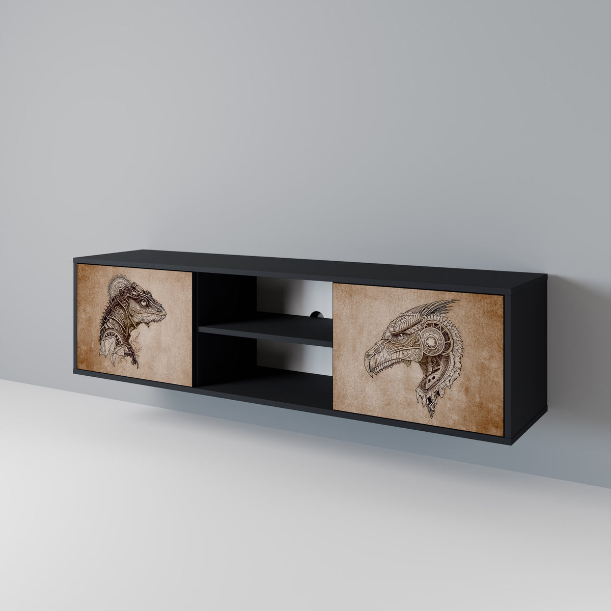 STEAMPUNK CLAN 2-Door TV Cabinet