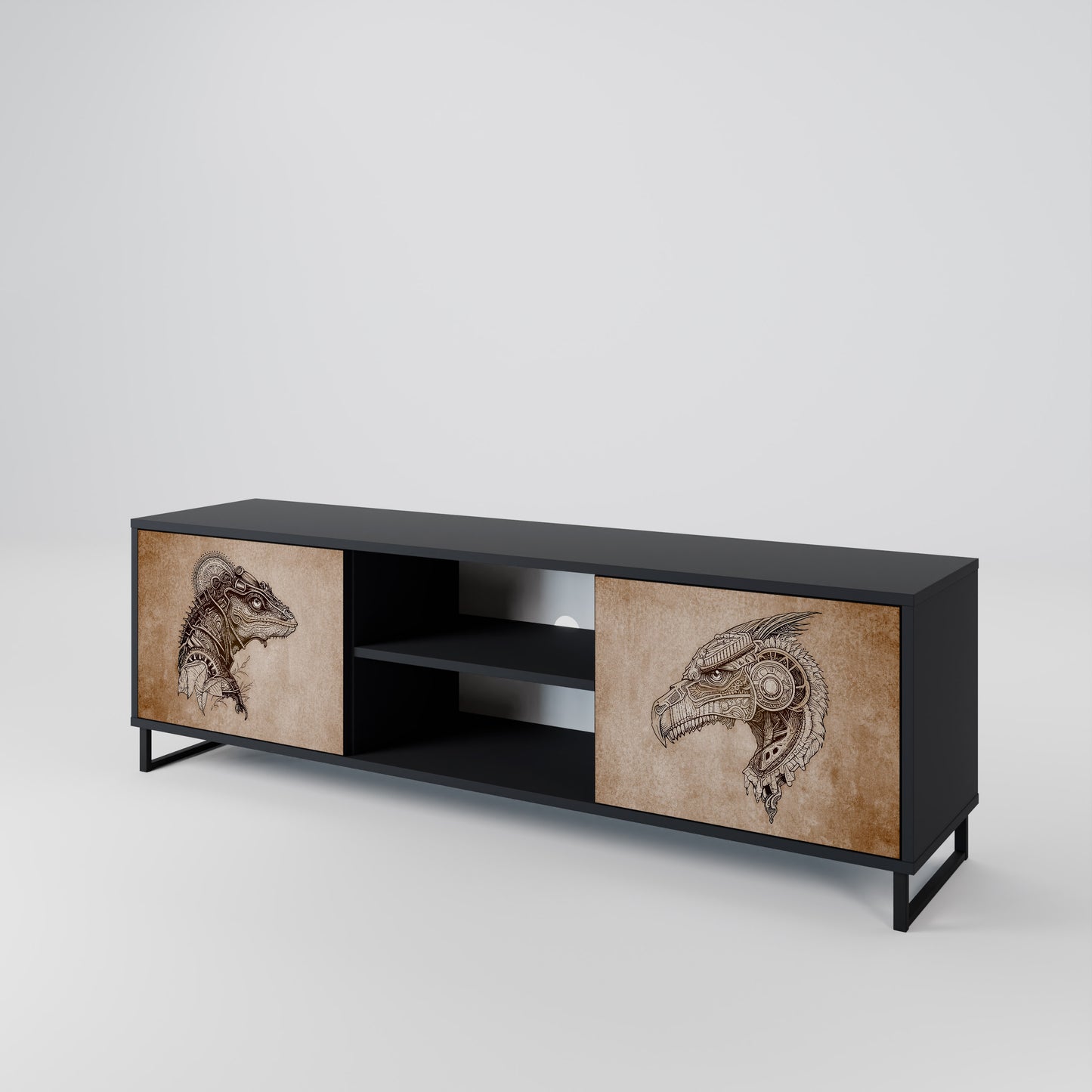 STEAMPUNK CLAN 2-Door TV Cabinet