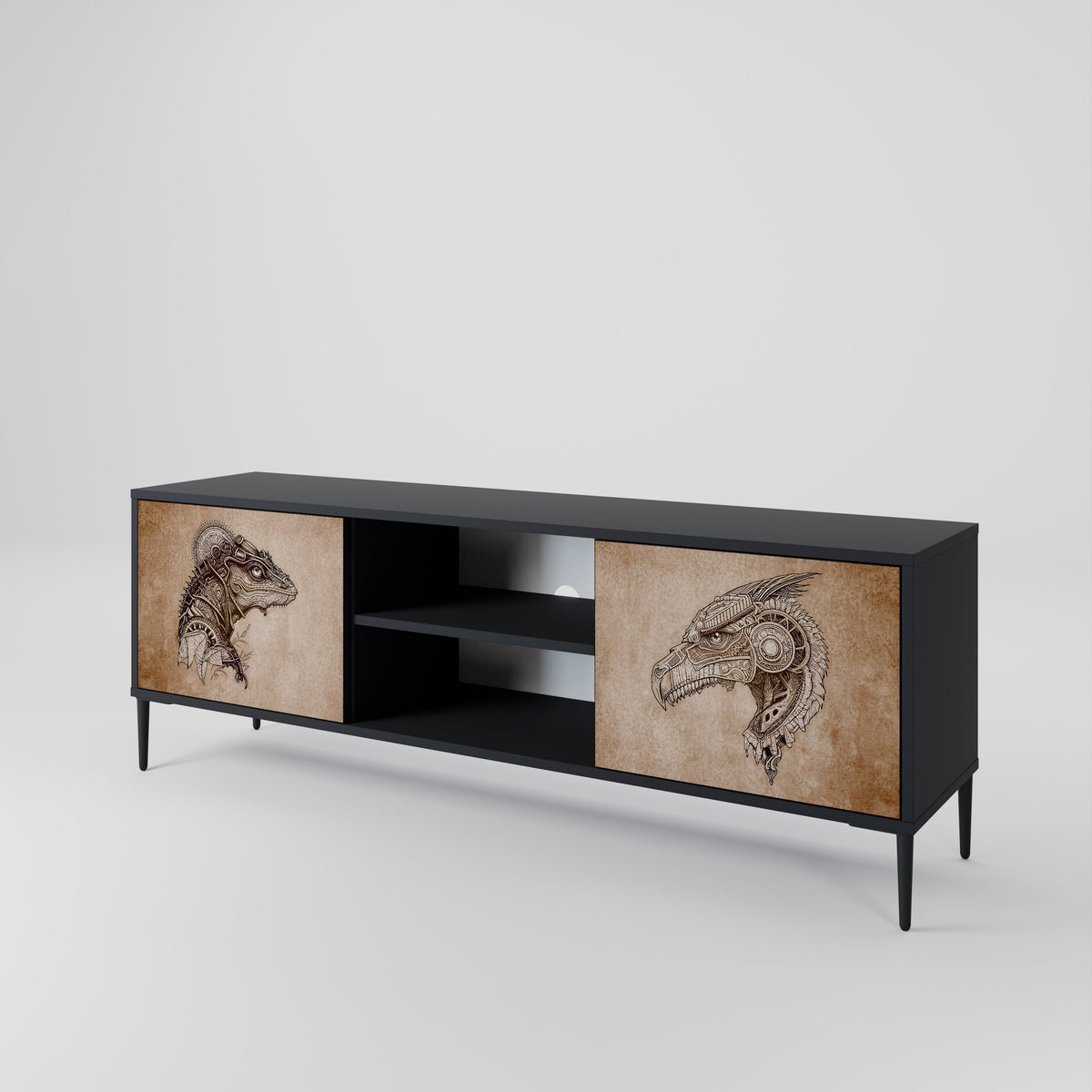 STEAMPUNK CLAN 2-Door TV Cabinet