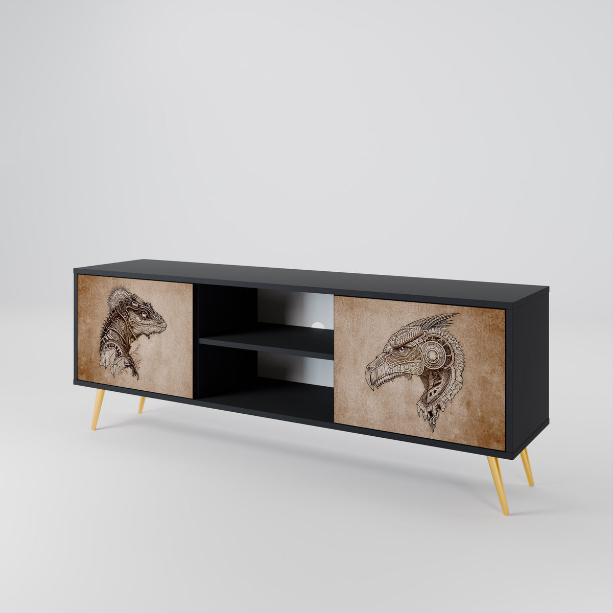STEAMPUNK CLAN 2-Door TV Cabinet