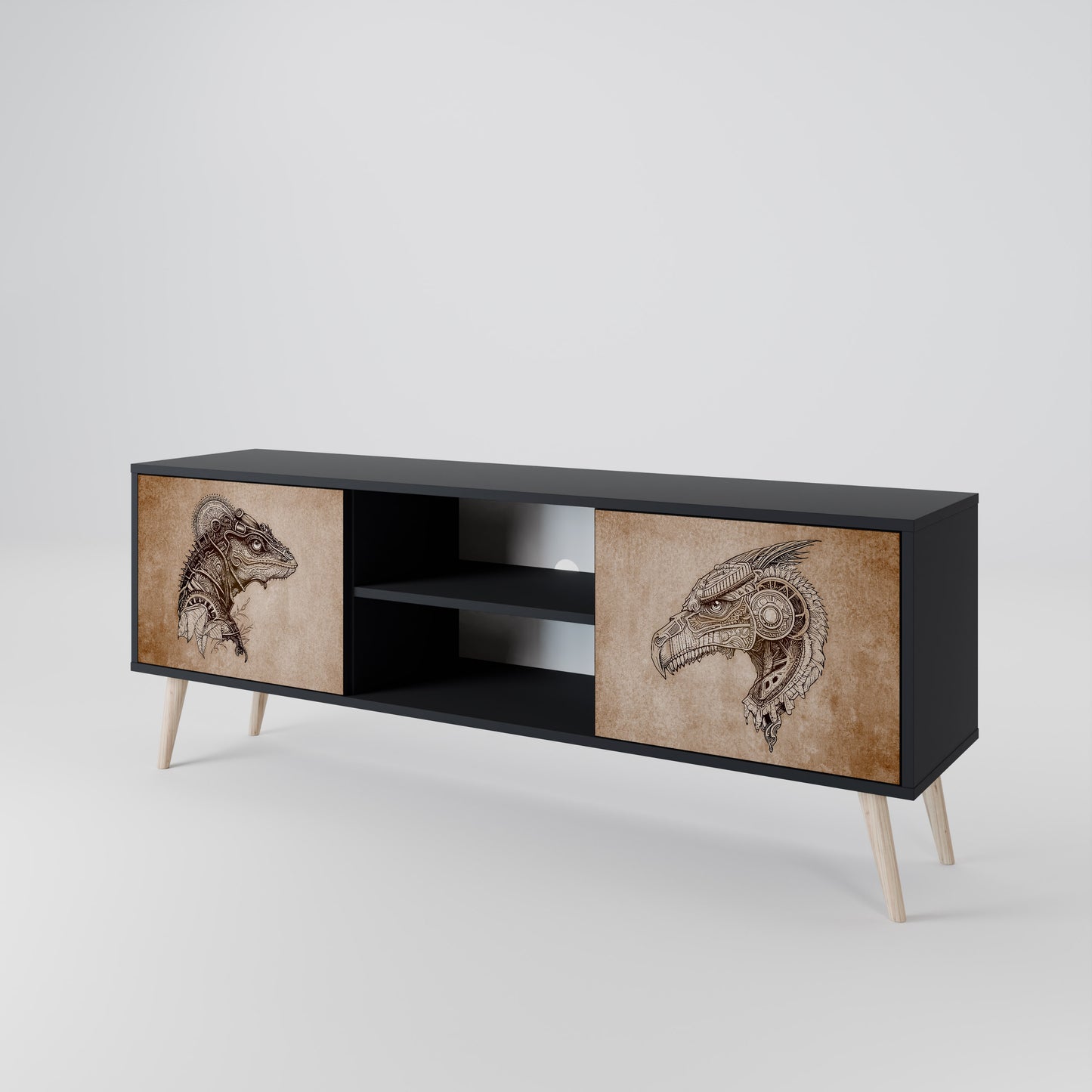 STEAMPUNK CLAN 2-Door TV Cabinet