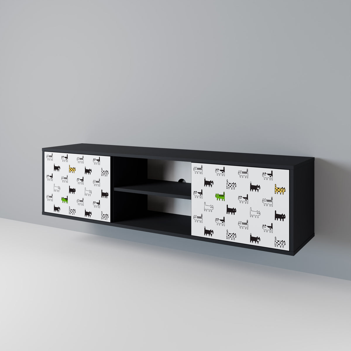 CATS COMPILATION 2-Door TV Cabinet