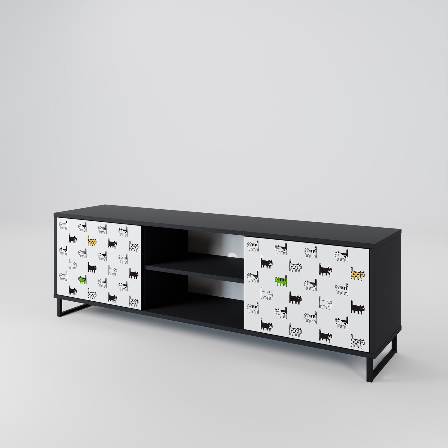 CATS COMPILATION 2-Door TV Cabinet