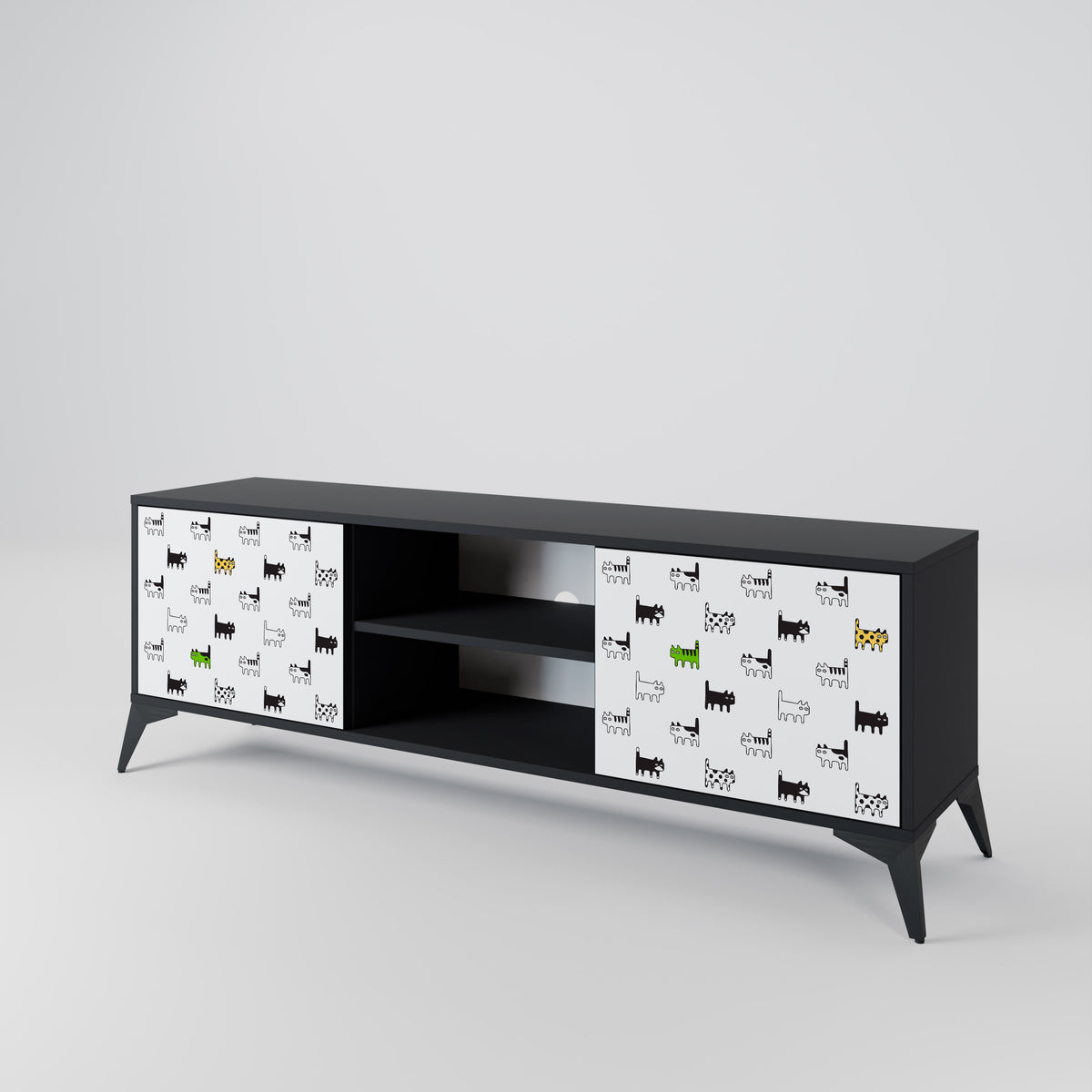 CATS COMPILATION 2-Door TV Cabinet