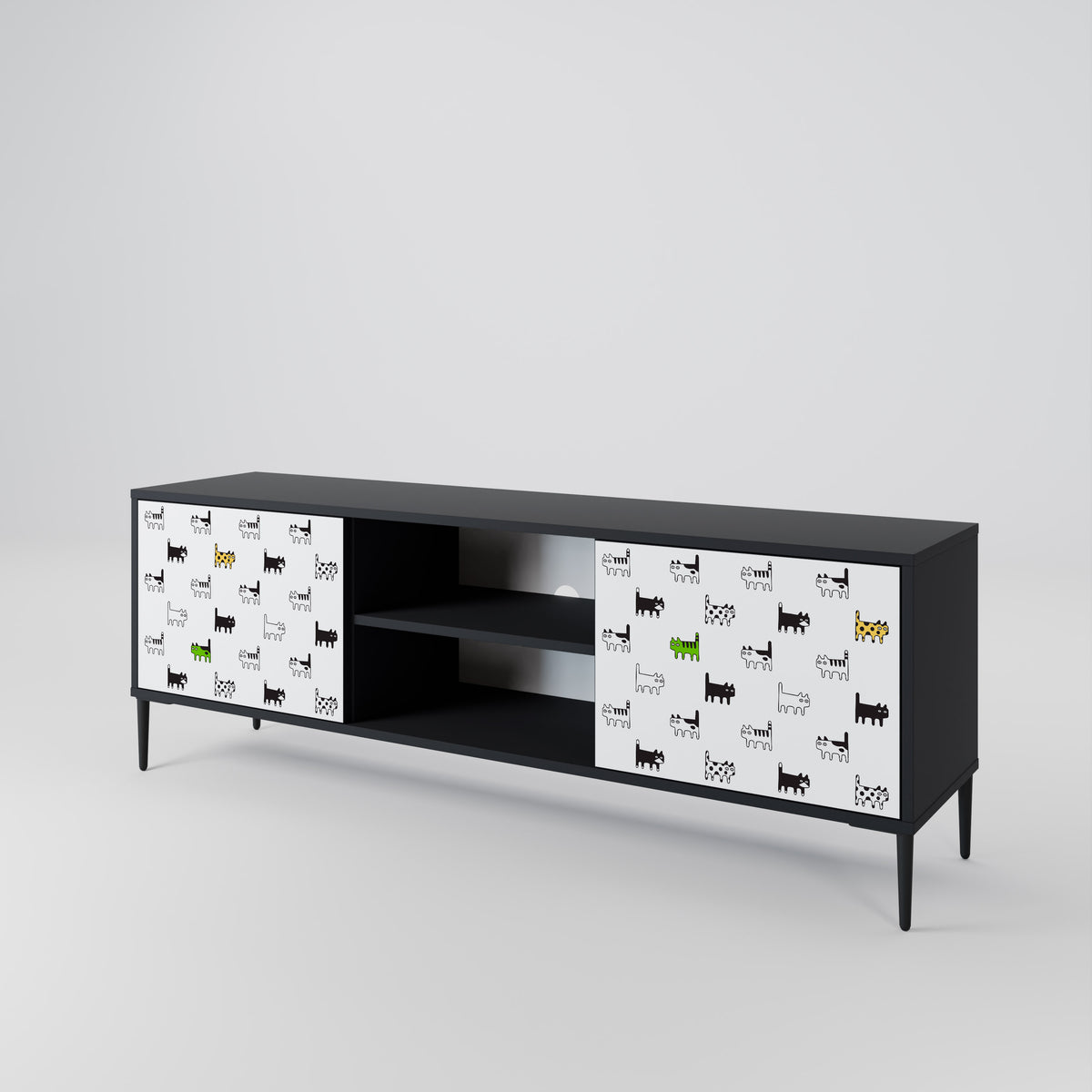 CATS COMPILATION 2-Door TV Cabinet