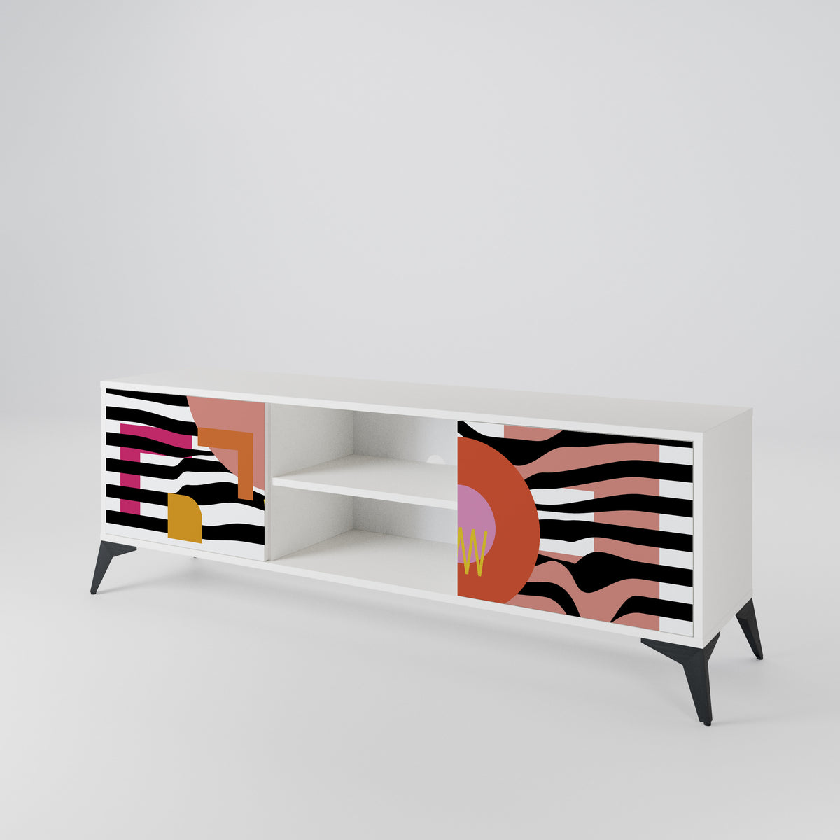 CHROMATIC ABSTRACT 2-Door TV Cabinet