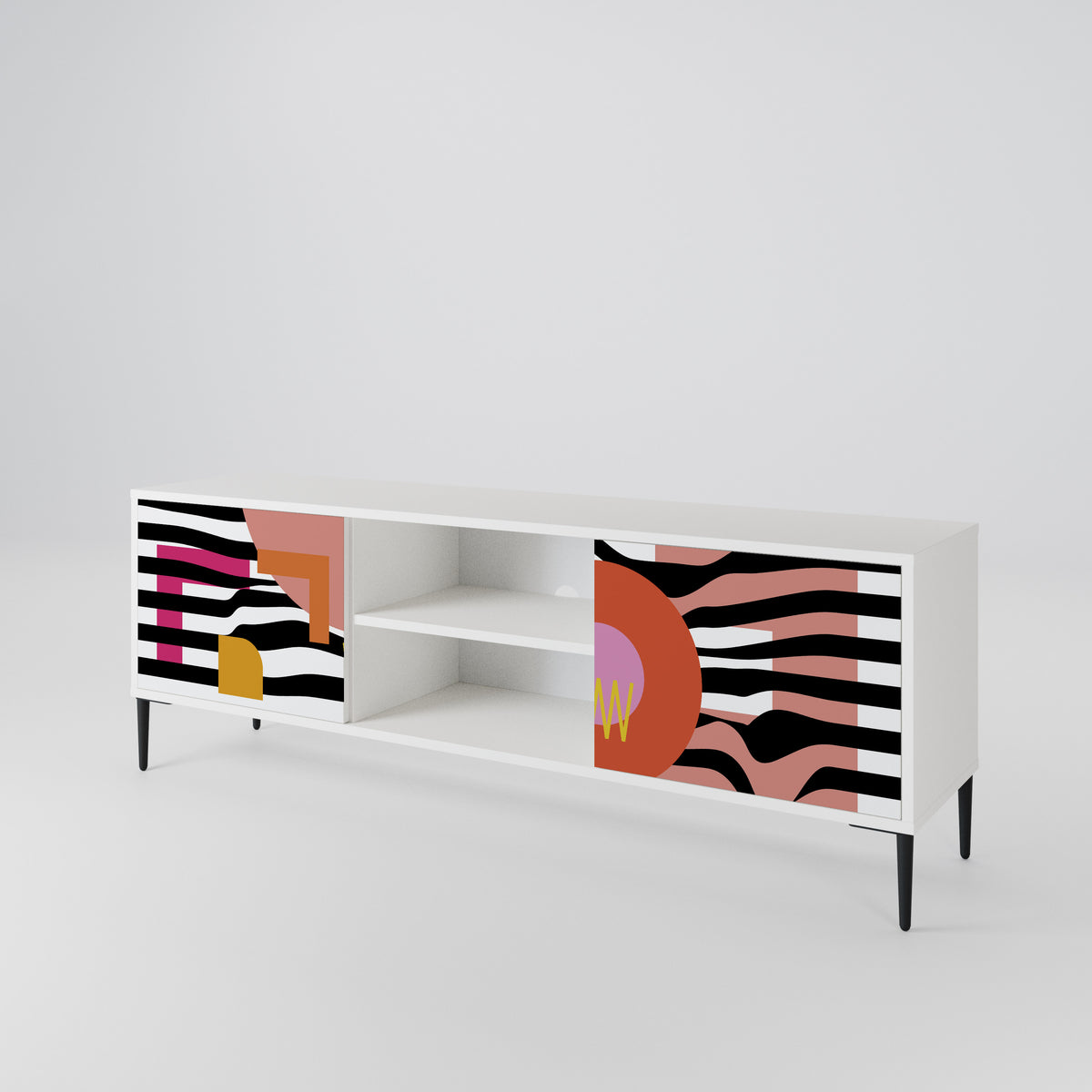 CHROMATIC ABSTRACT 2-Door TV Cabinet