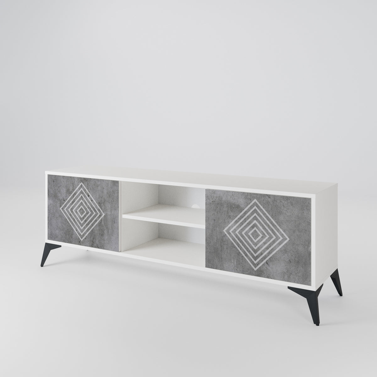 POLYGONAL ARTISTRY 2-Door TV Cabinet