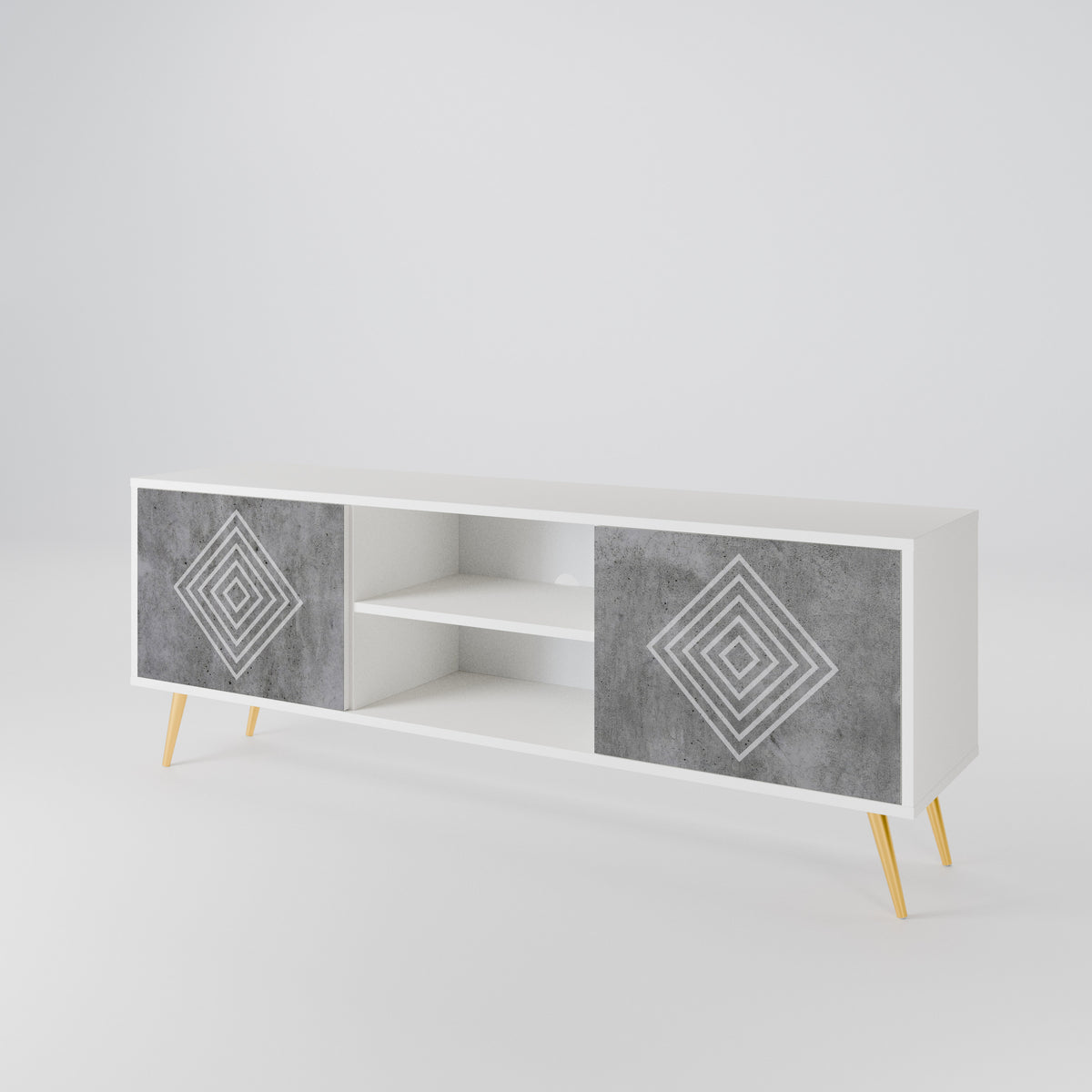 POLYGONAL ARTISTRY 2-Door TV Cabinet