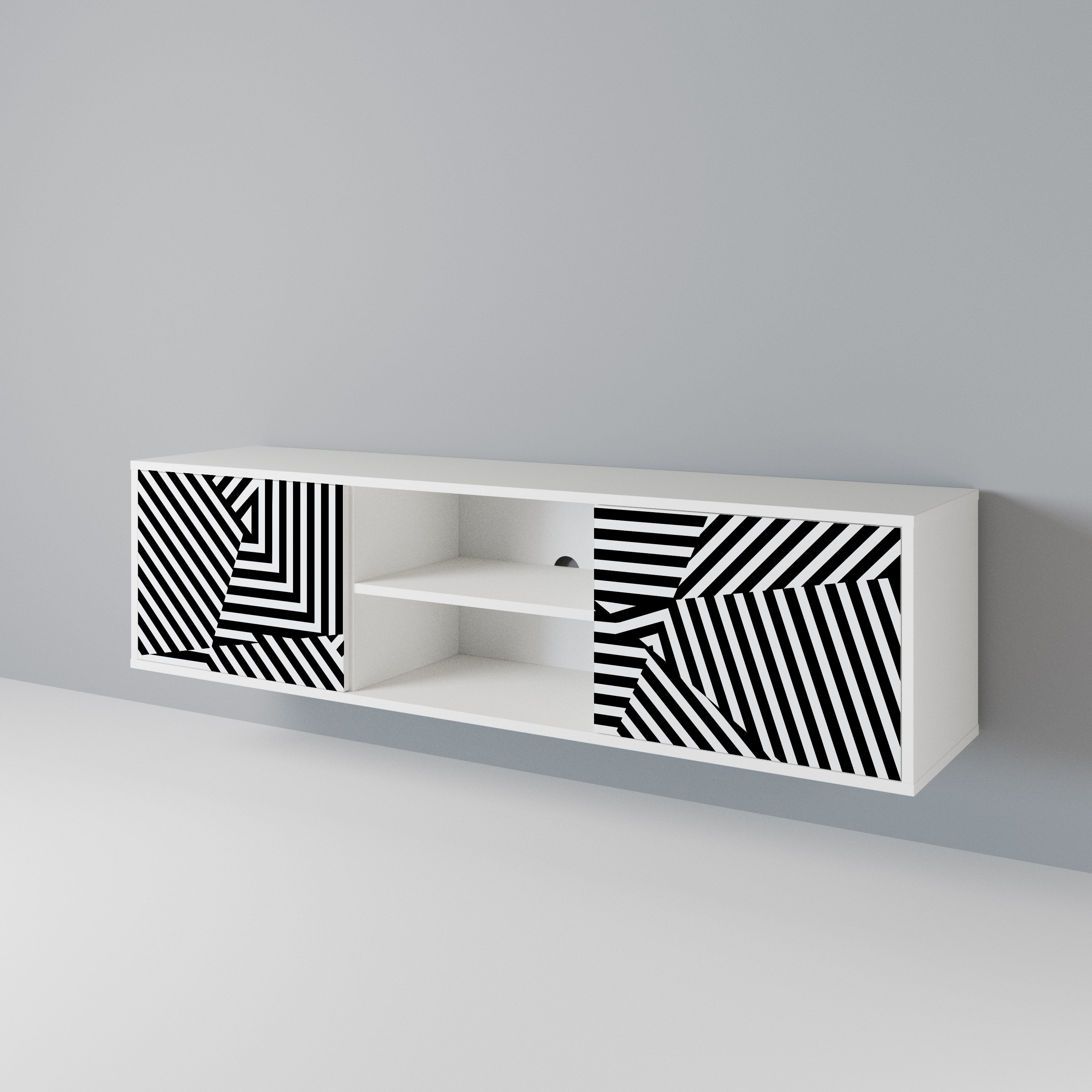 ILLUSIONARY LATTICE 2-Door TV Cabinet
