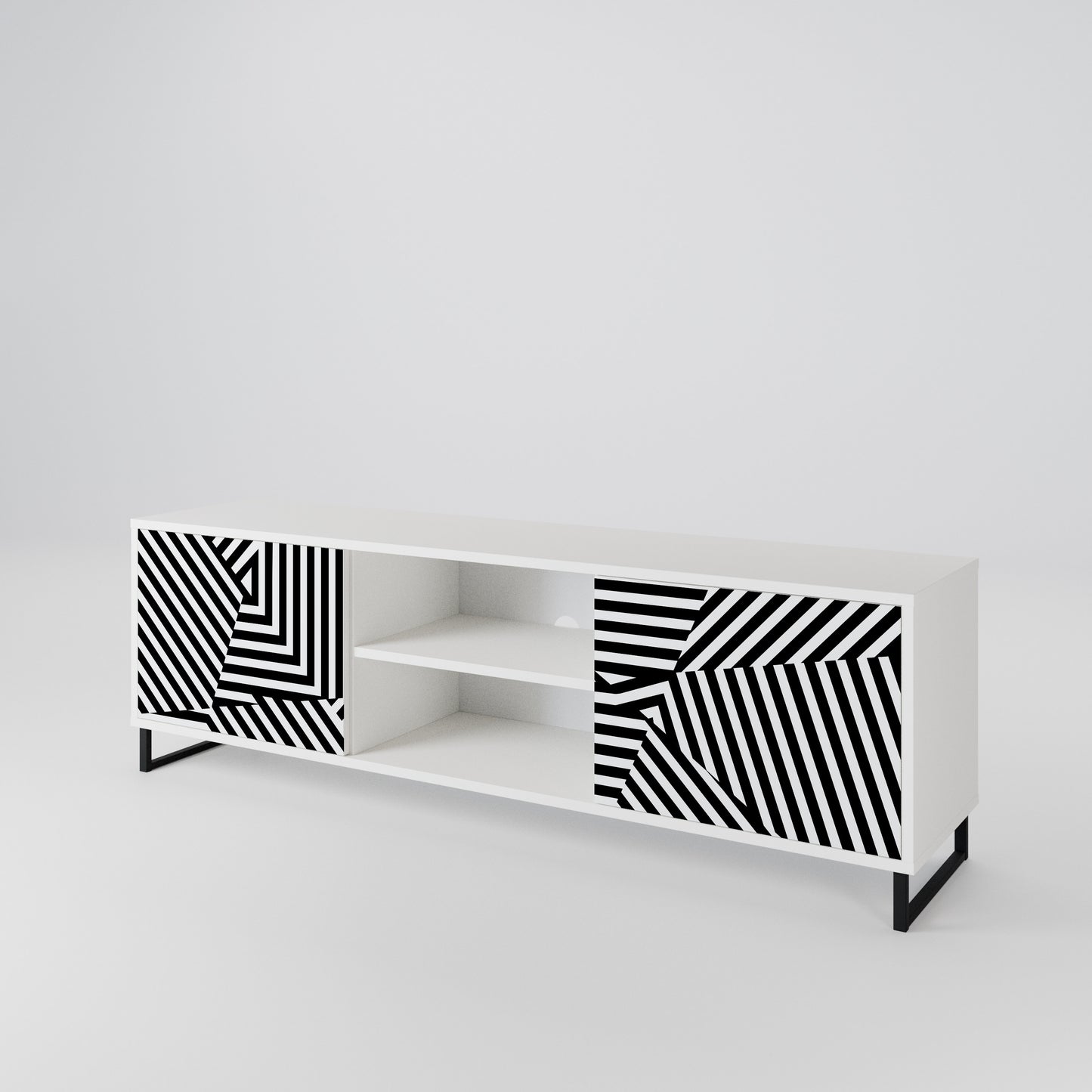 ILLUSIONARY LATTICE 2-Door TV Cabinet