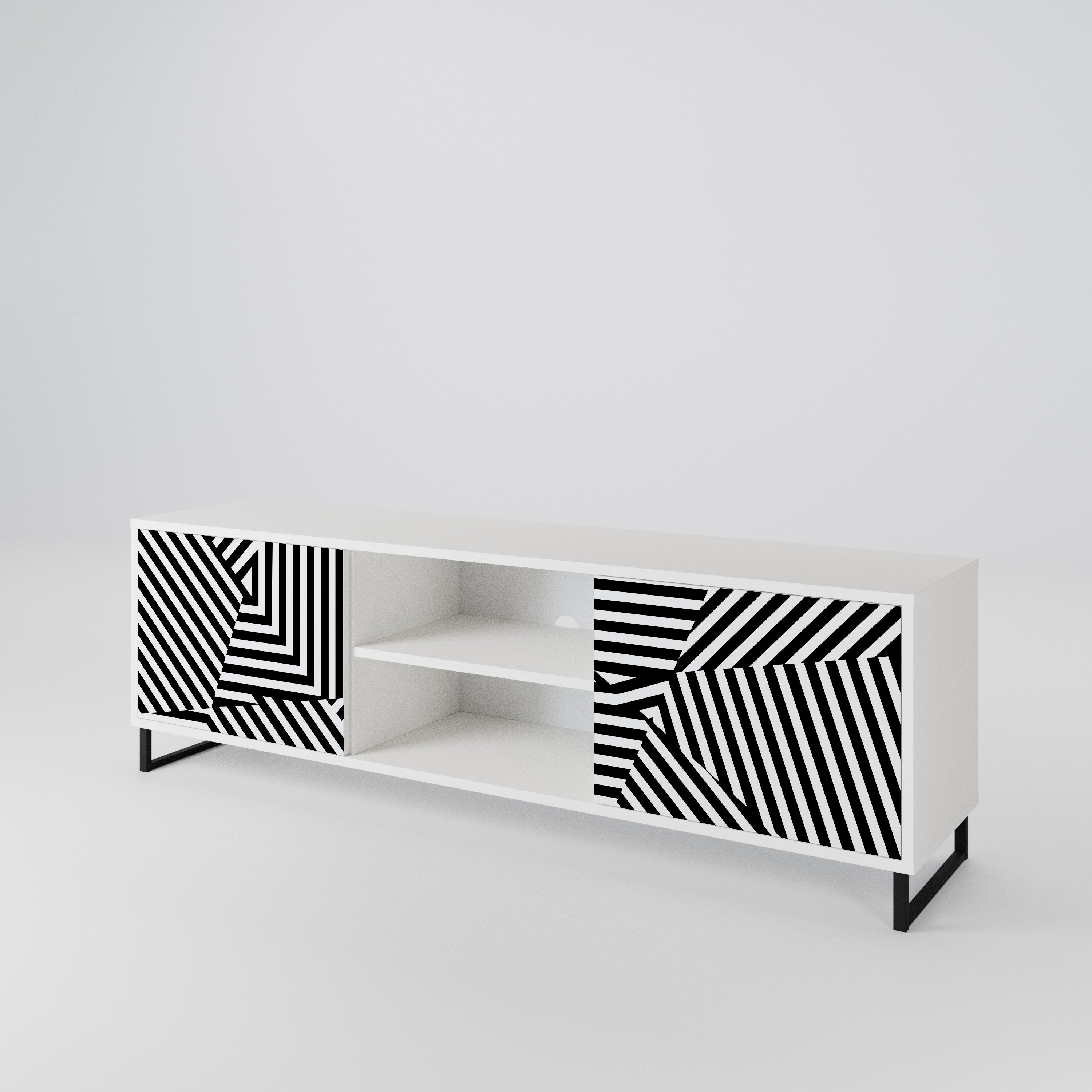 ILLUSIONARY LATTICE 2-Door TV Cabinet