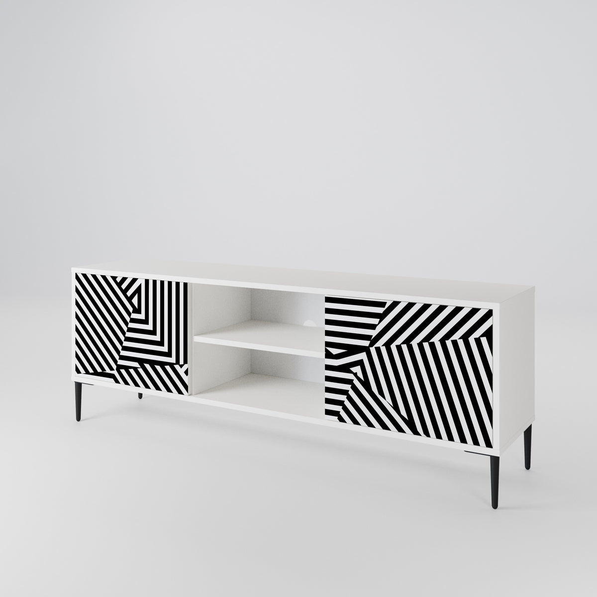 ILLUSIONARY LATTICE 2-Door TV Cabinet