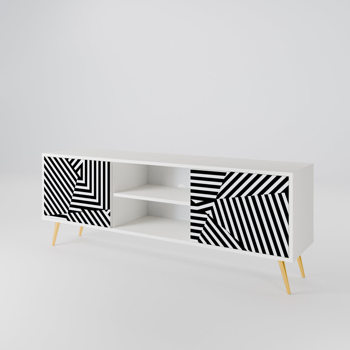 ILLUSIONARY LATTICE 2-Door TV Cabinet