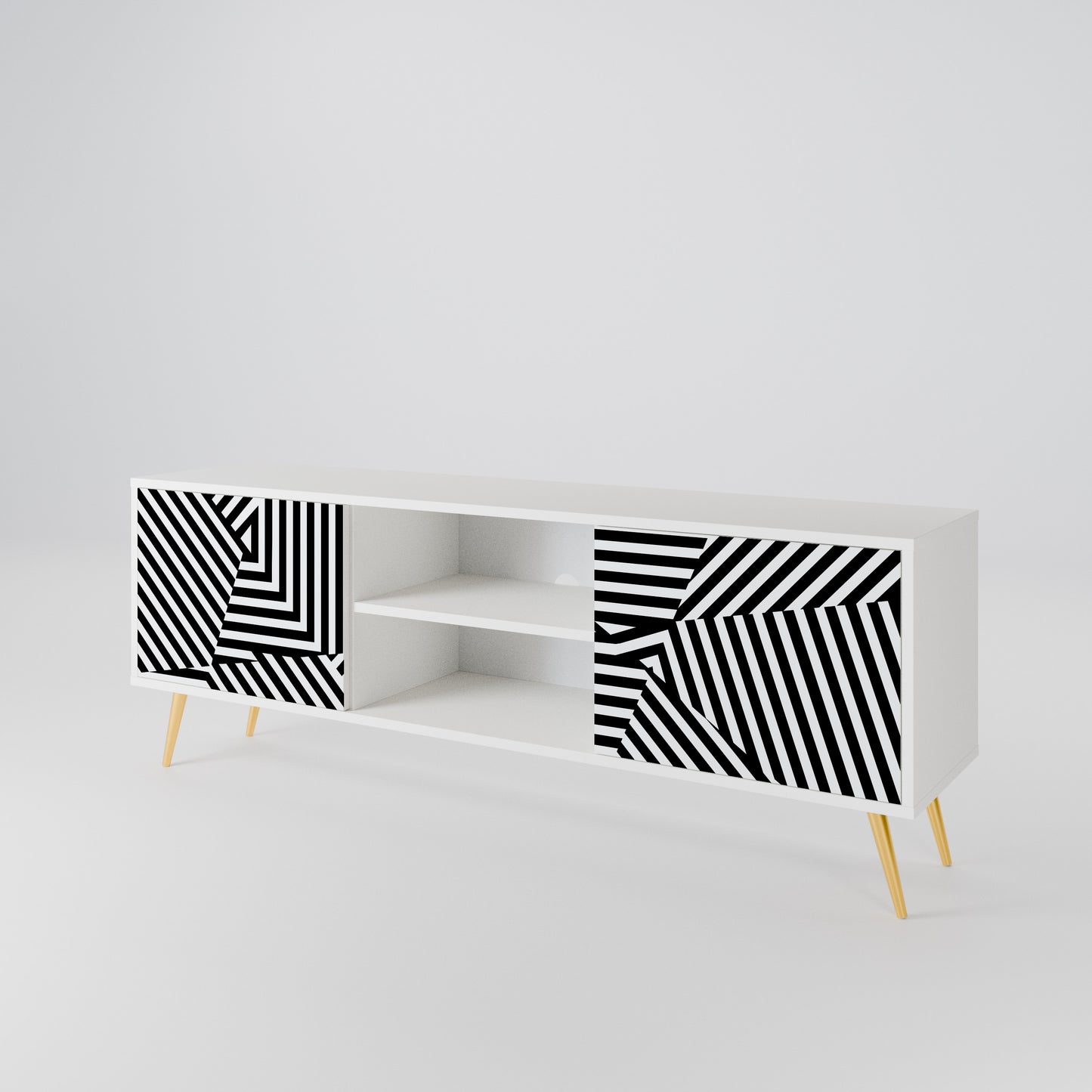 ILLUSIONARY LATTICE 2-Door TV Cabinet