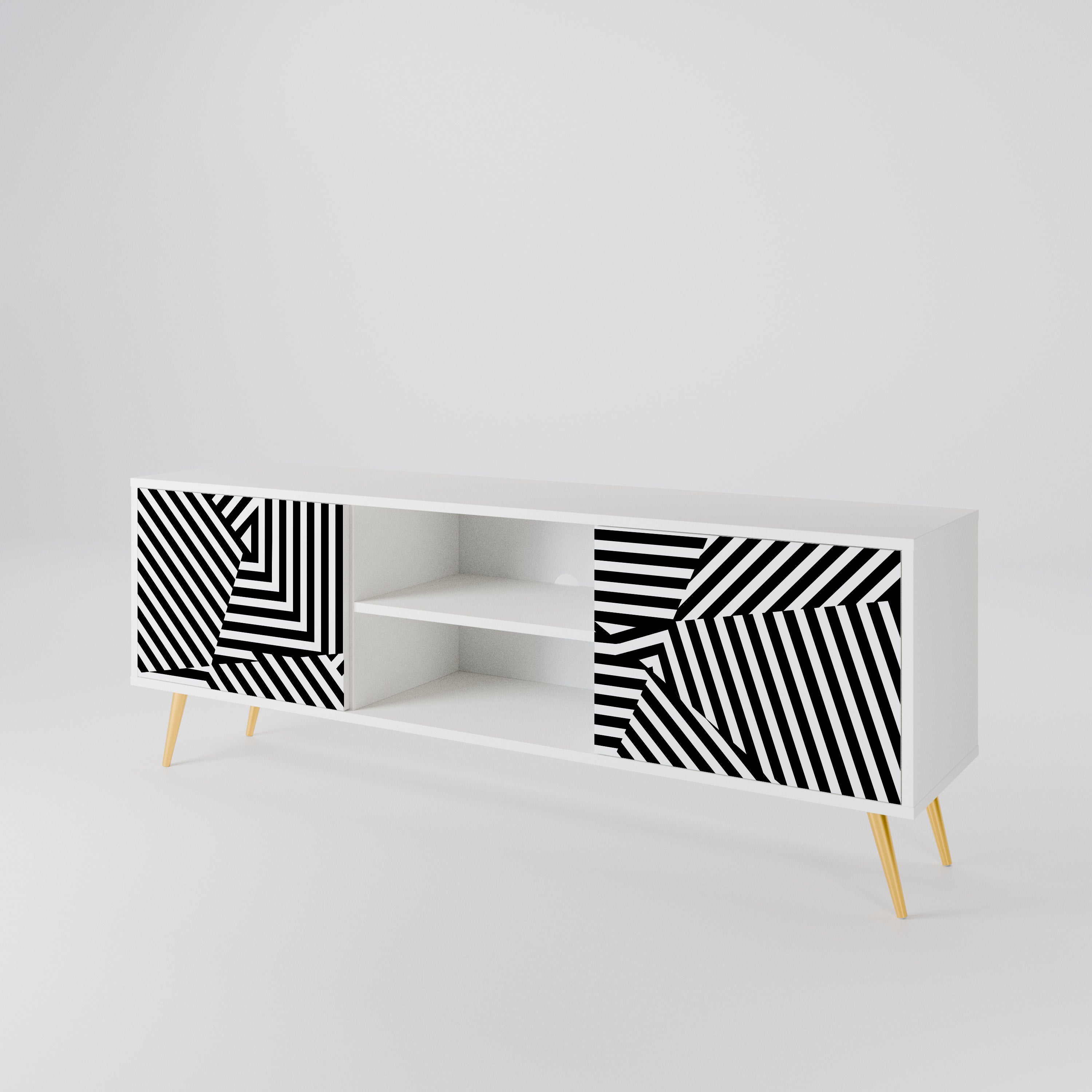 ILLUSIONARY LATTICE 2-Door TV Cabinet
