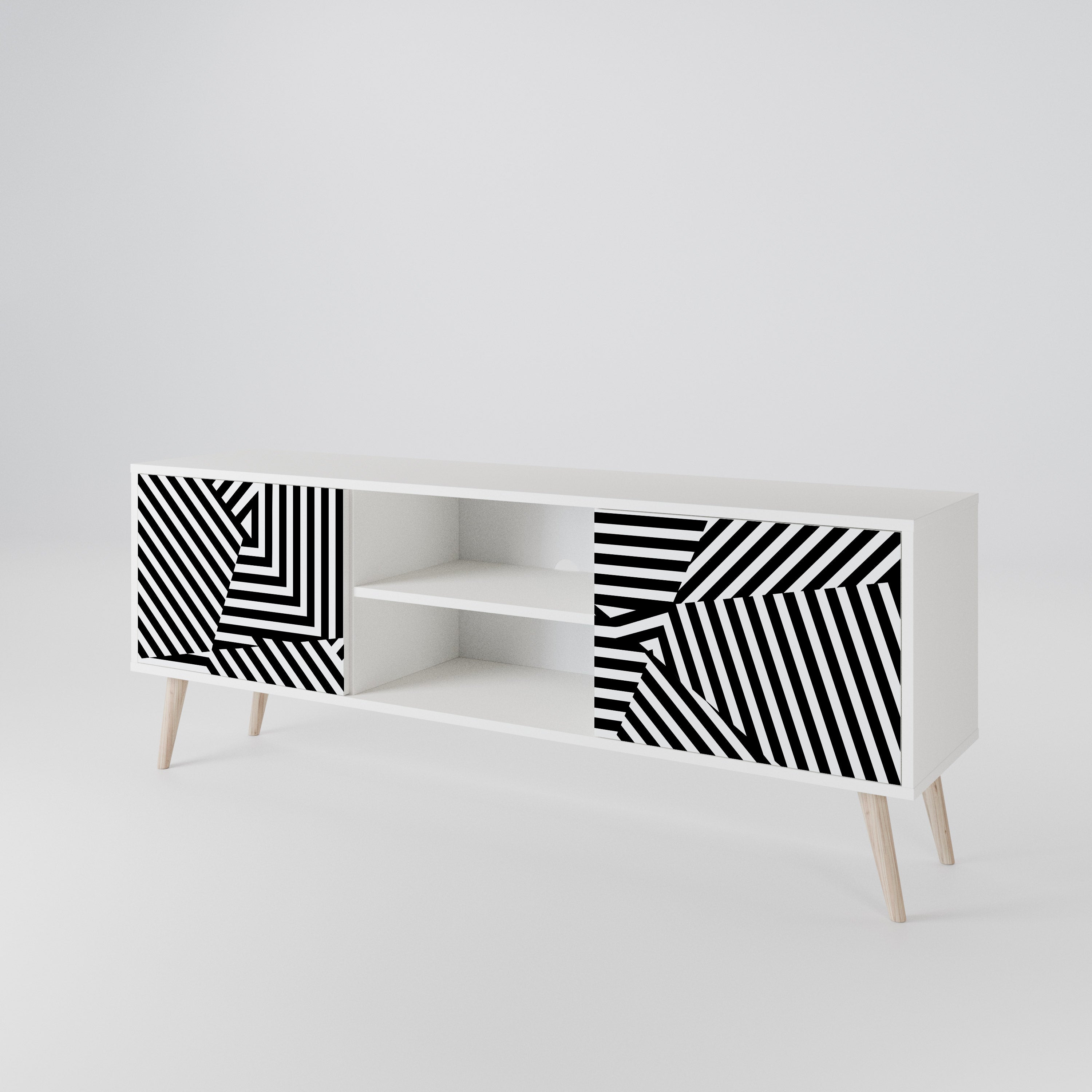 ILLUSIONARY LATTICE 2-Door TV Cabinet