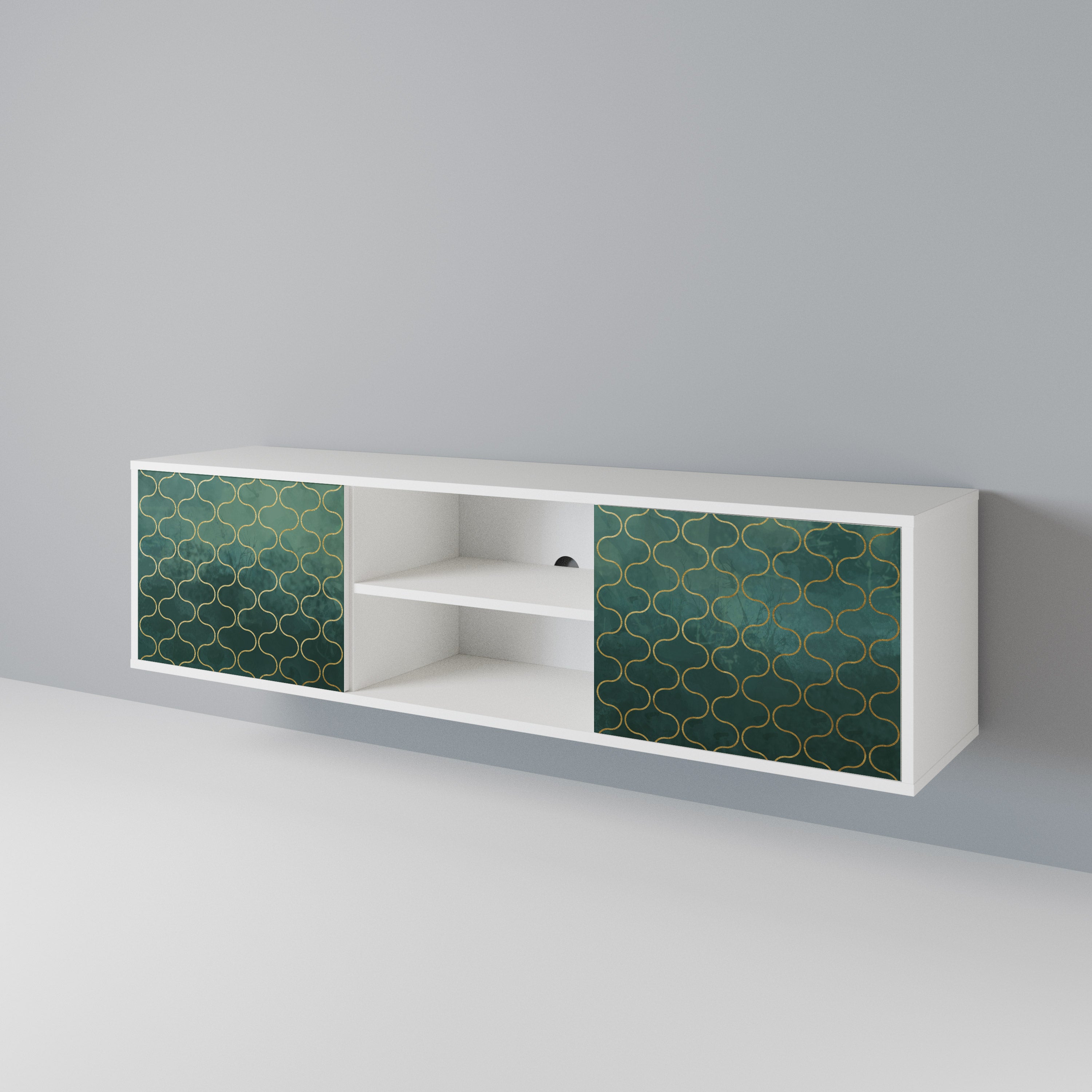 TESSELATED GREENERY 2-Door TV Cabinet
