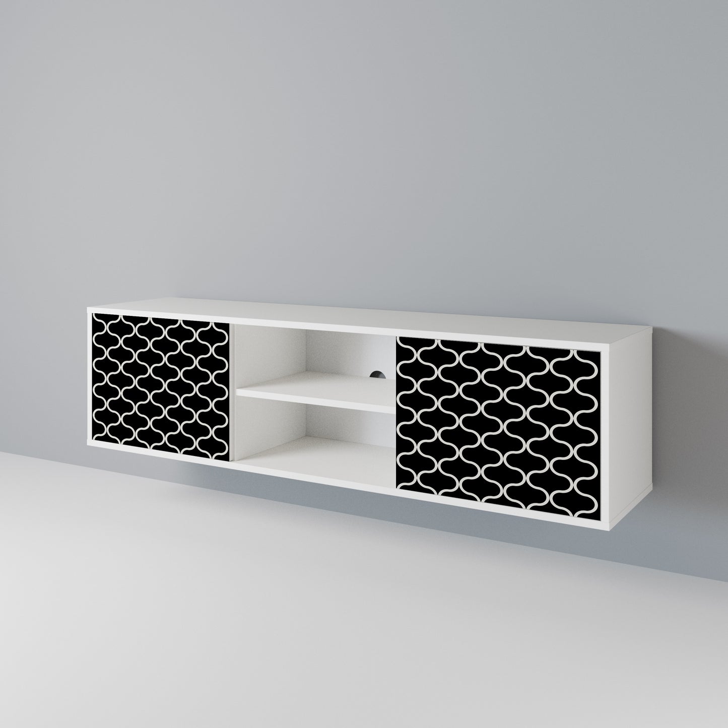 TESSELATED BLACKNESS 2-Door TV Cabinet