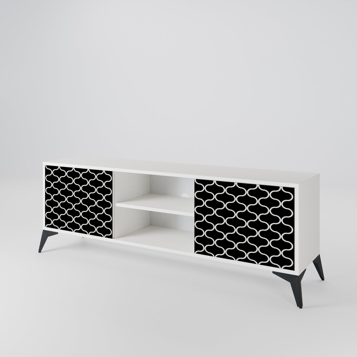 TESSELATED BLACKNESS 2-Door TV Cabinet