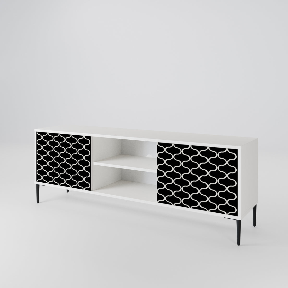 TESSELATED BLACKNESS 2-Door TV Cabinet