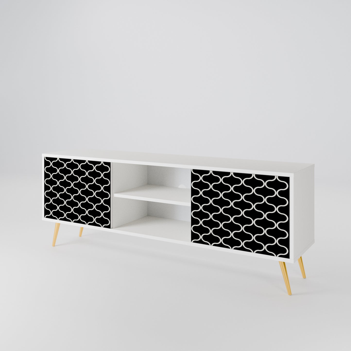 TESSELATED BLACKNESS 2-Door TV Cabinet