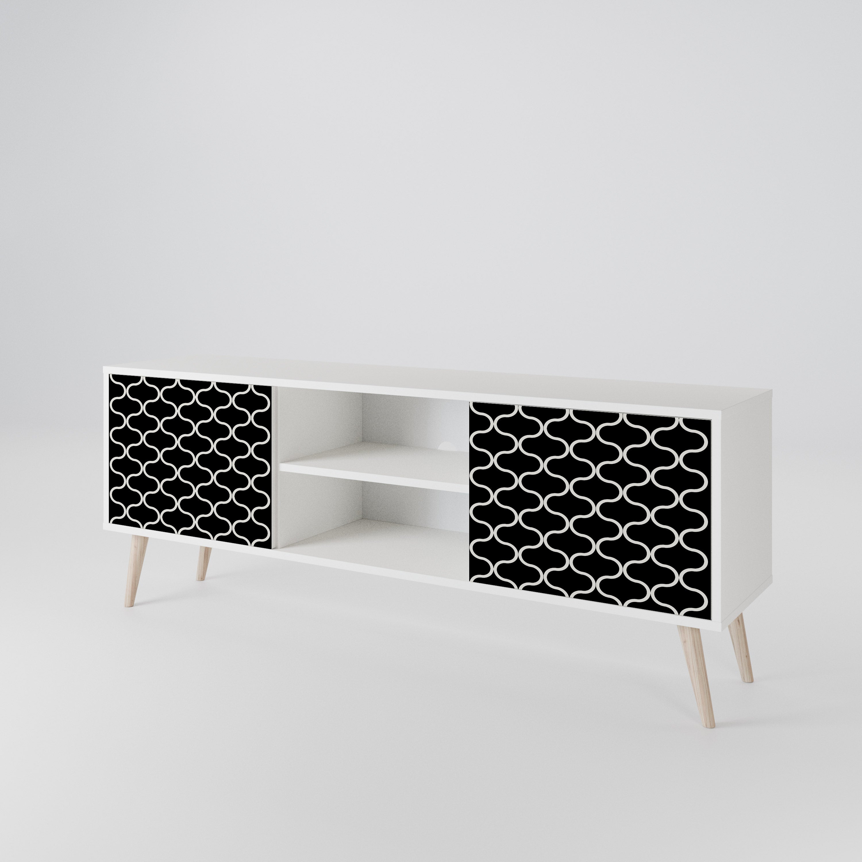 TESSELATED BLACKNESS 2-Door TV Cabinet