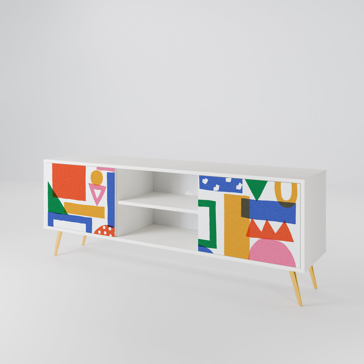 GEOMETRIC GLIMMER 2-Door TV Cabinet