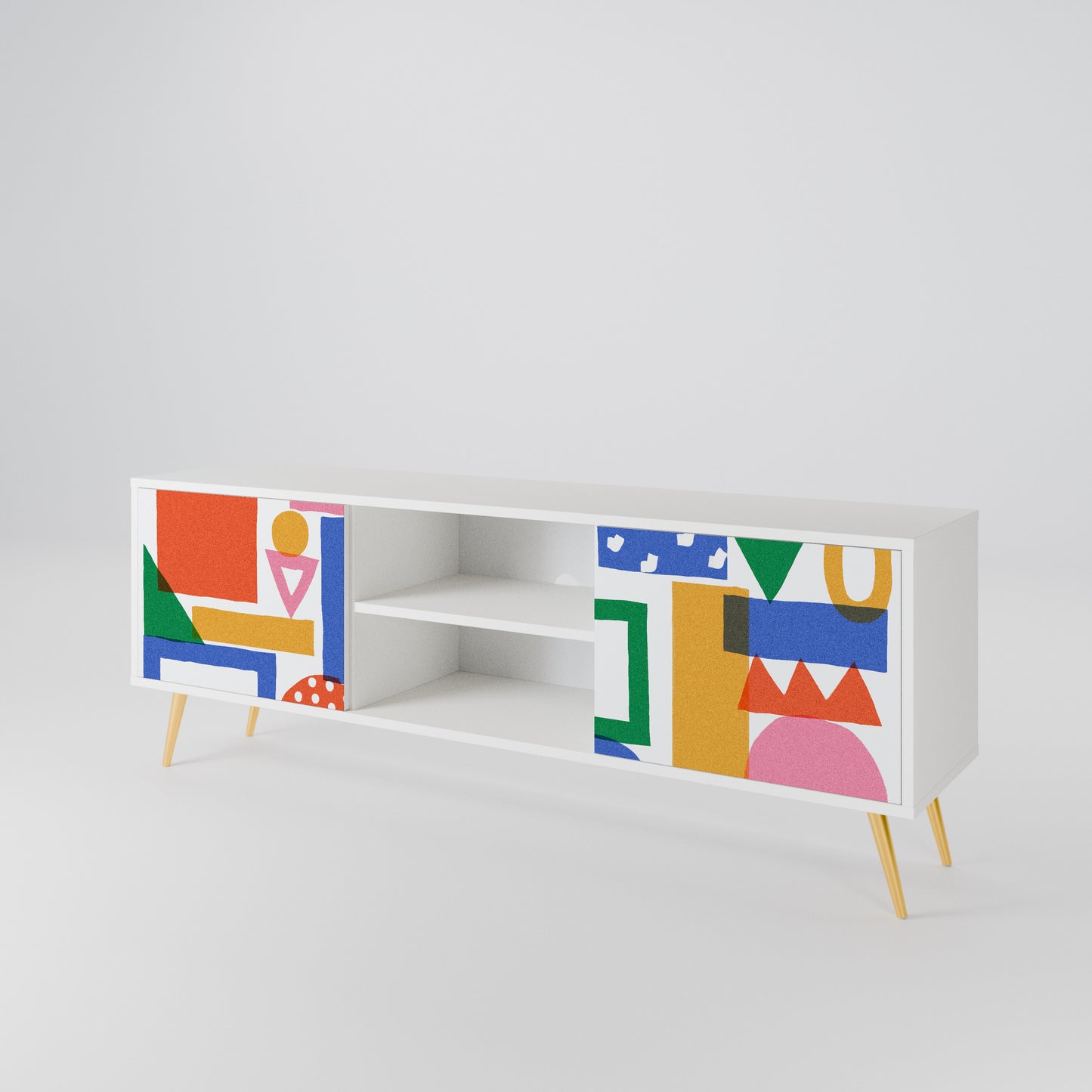 GEOMETRIC GLIMMER 2-Door TV Cabinet