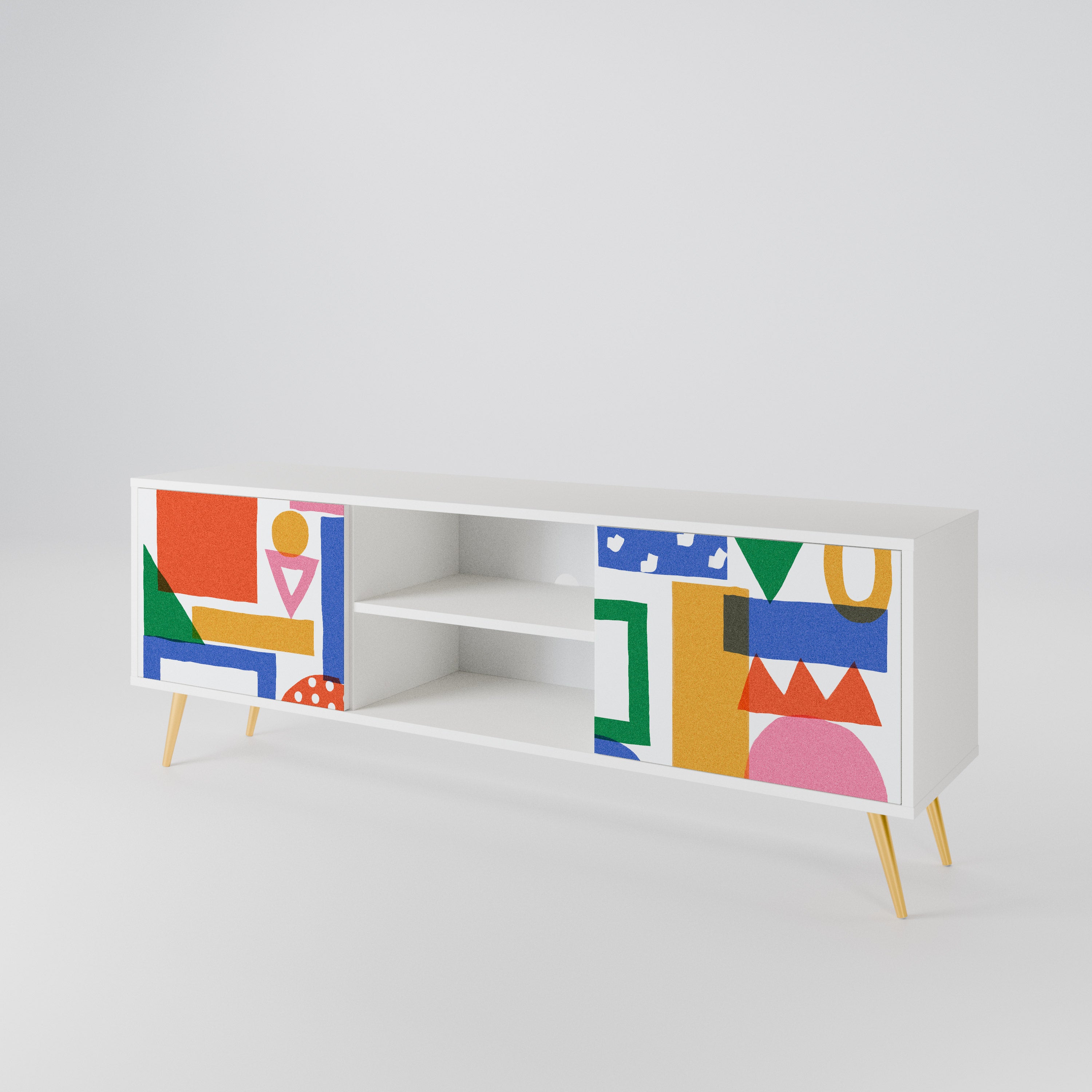 GEOMETRIC GLIMMER 2-Door TV Cabinet