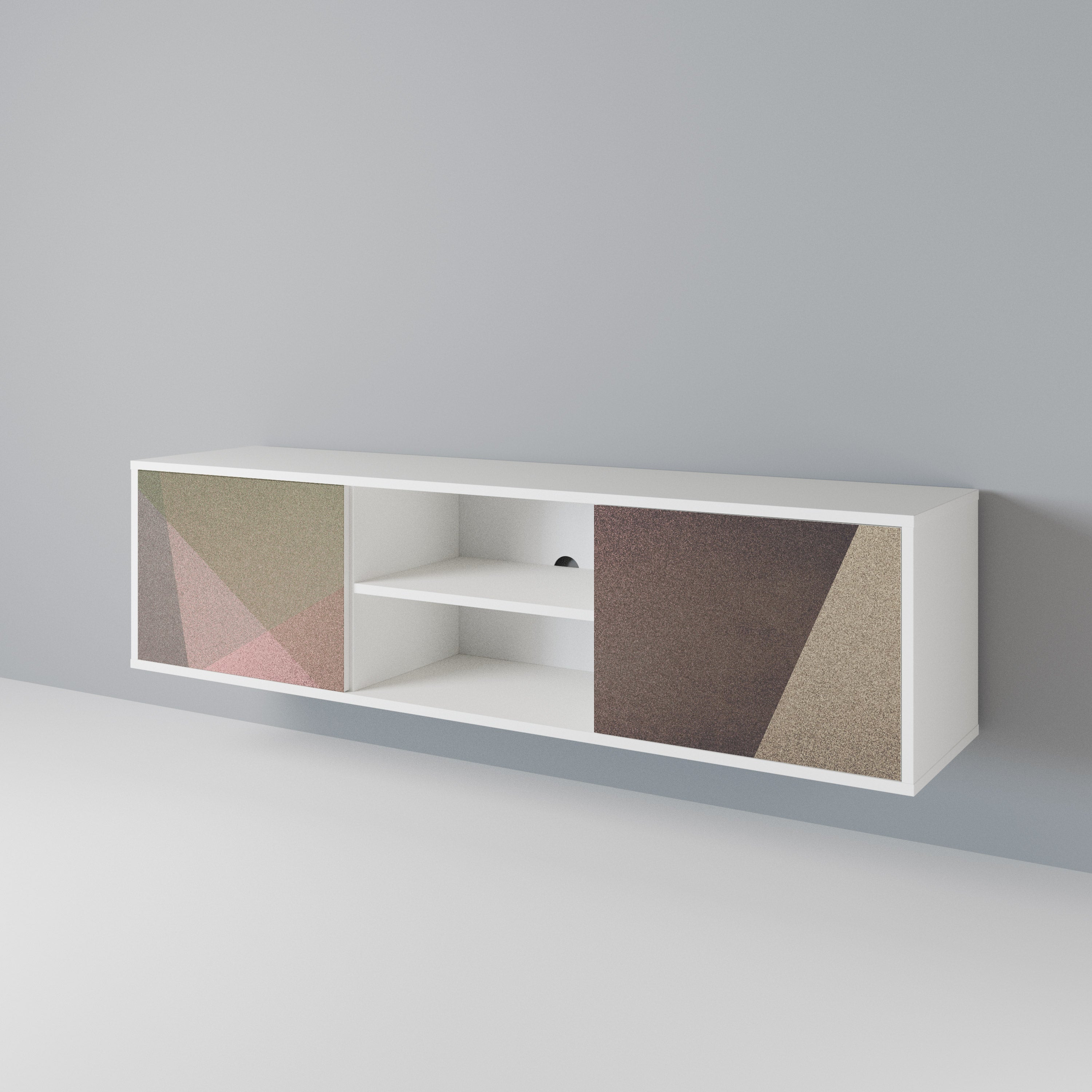 BEIGE GEOMETRY 2-Door TV Cabinet